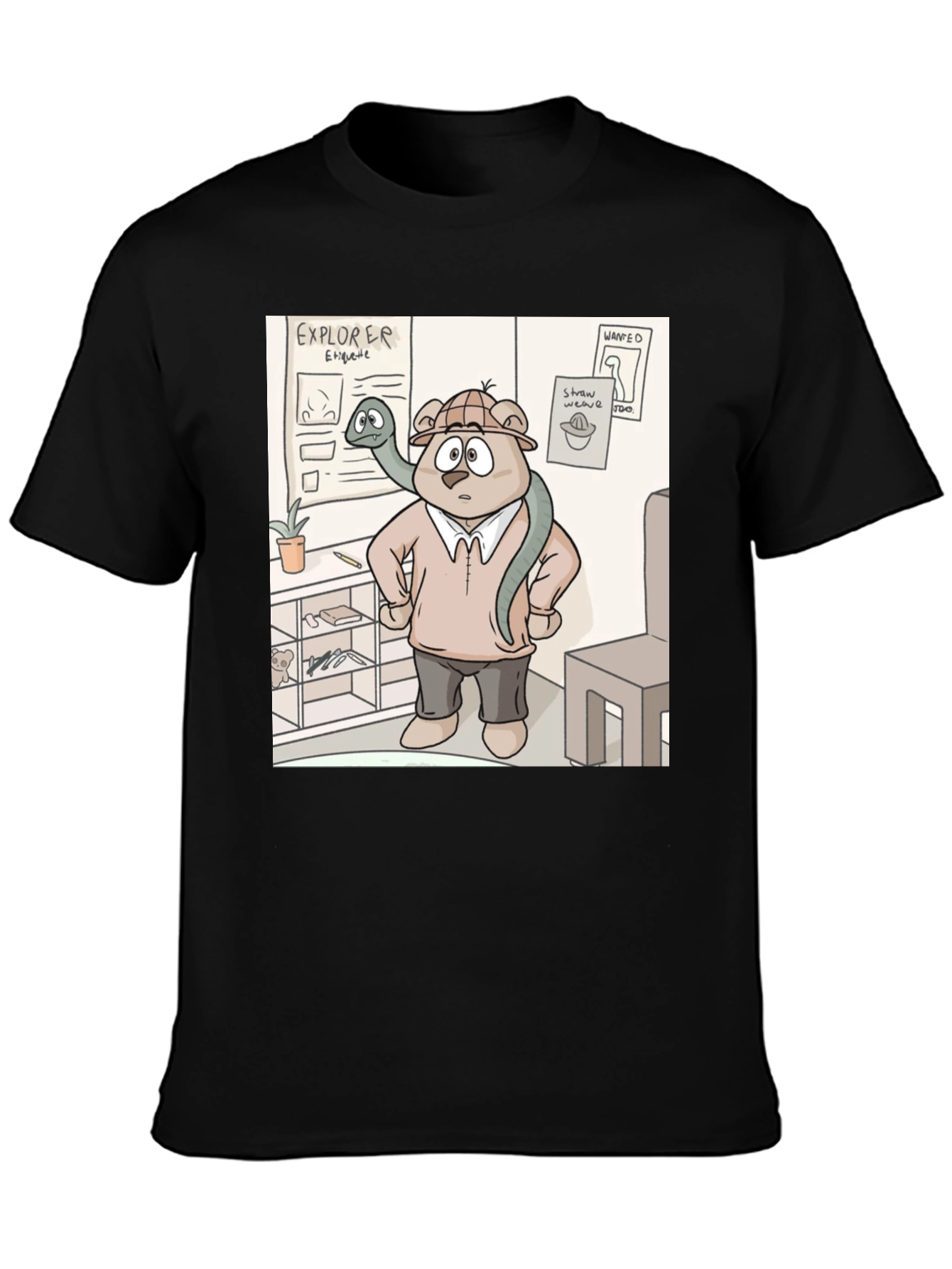 Cartoon Bear Explorer T-Shirt