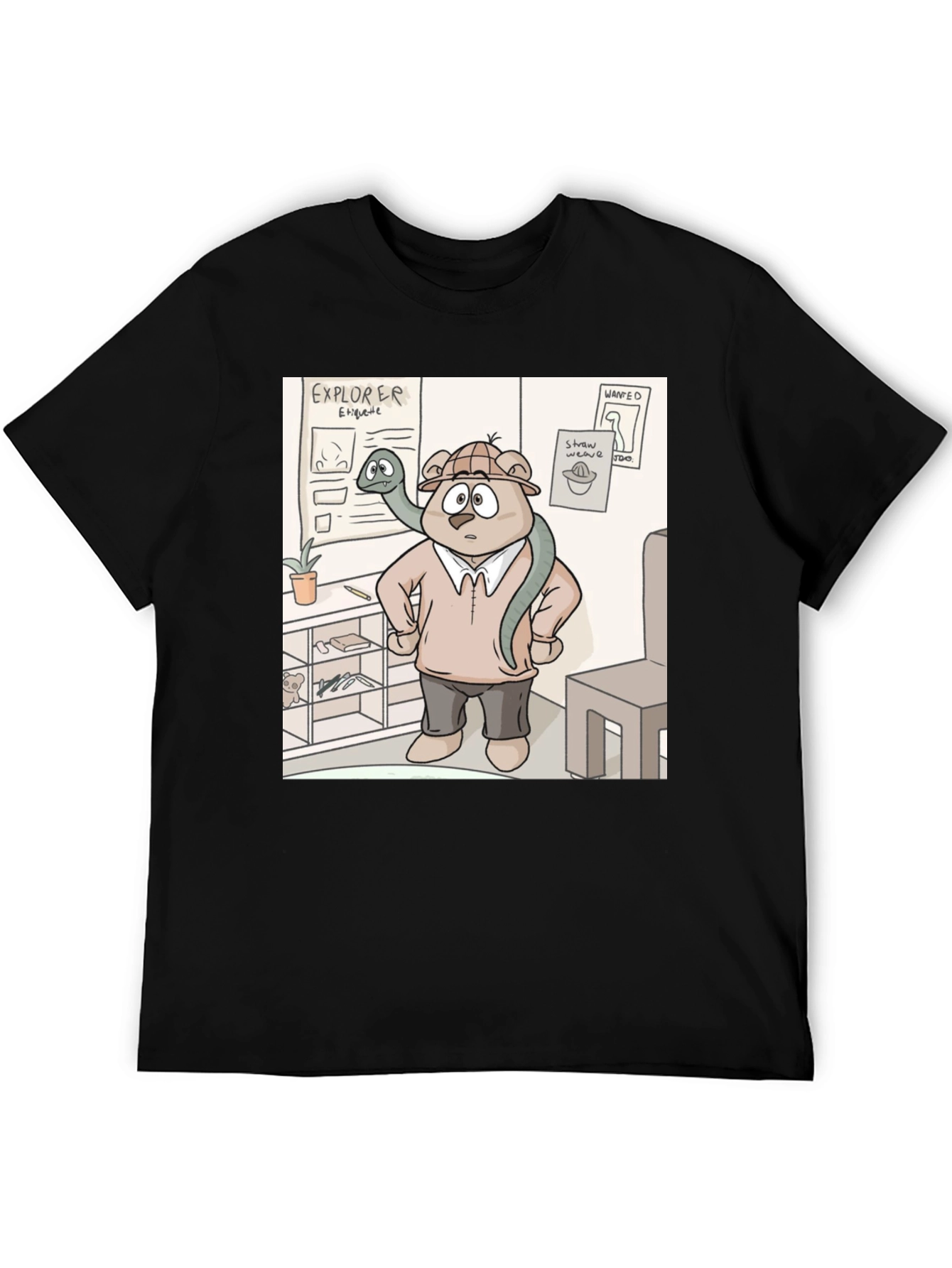 Cartoon Bear Explorer T-Shirt