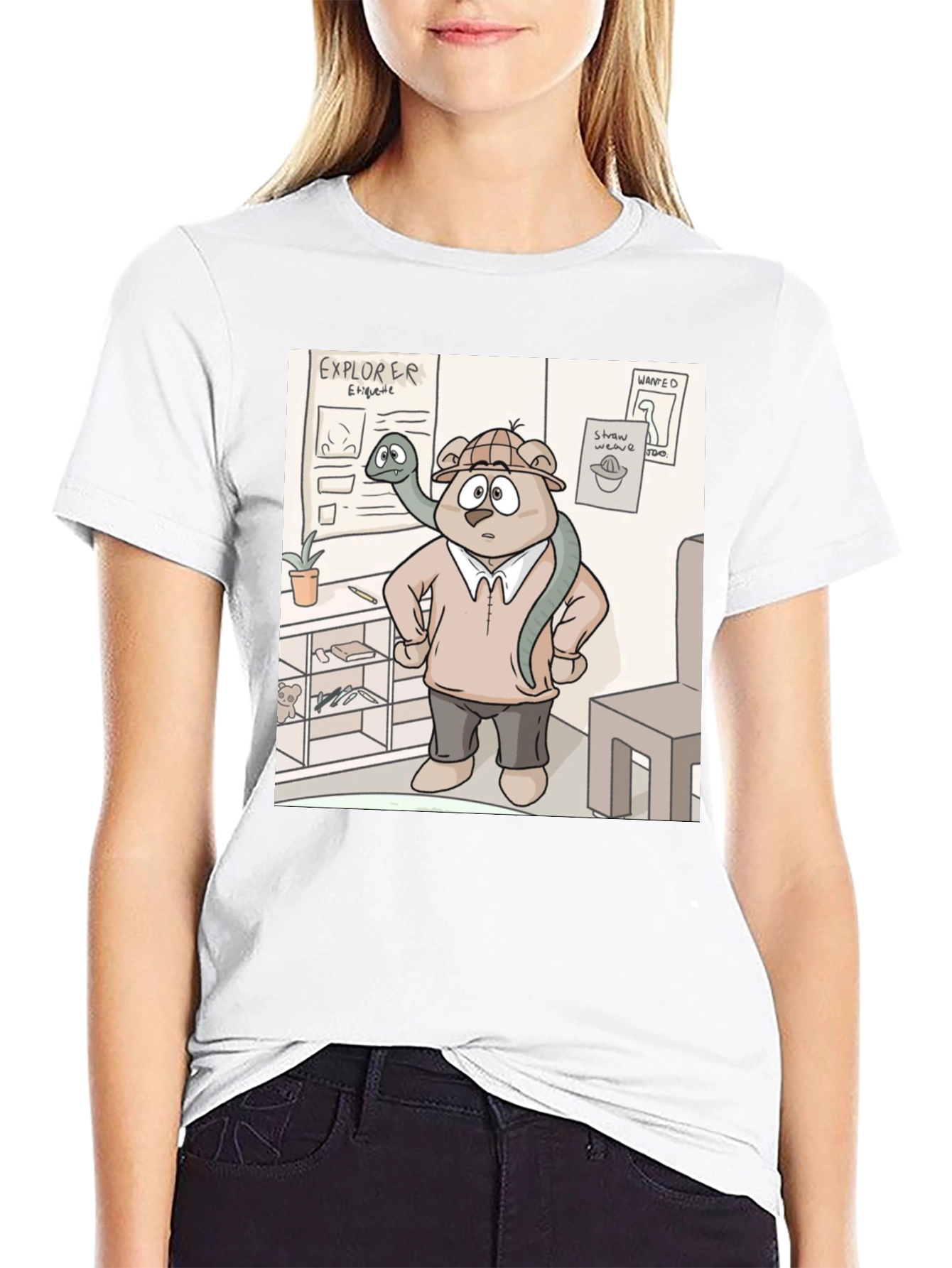 Cartoon Bear Explorer T-Shirt