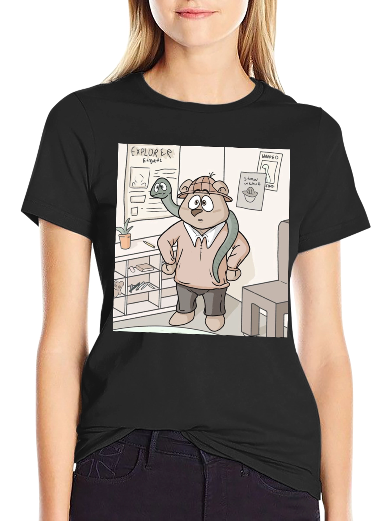 Cartoon Bear Explorer T-Shirt