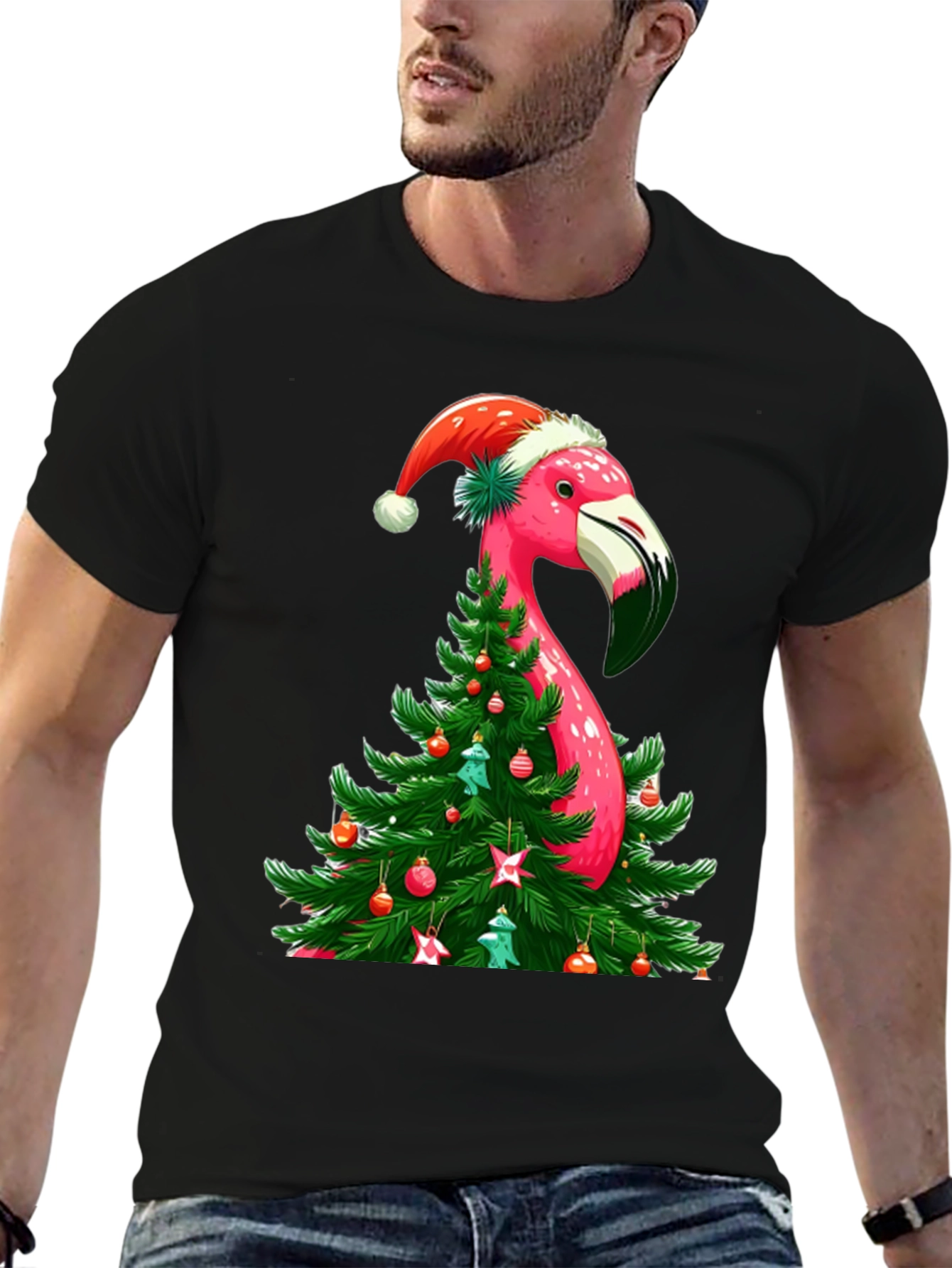 Festive Flamingo Christmas T-Shirt