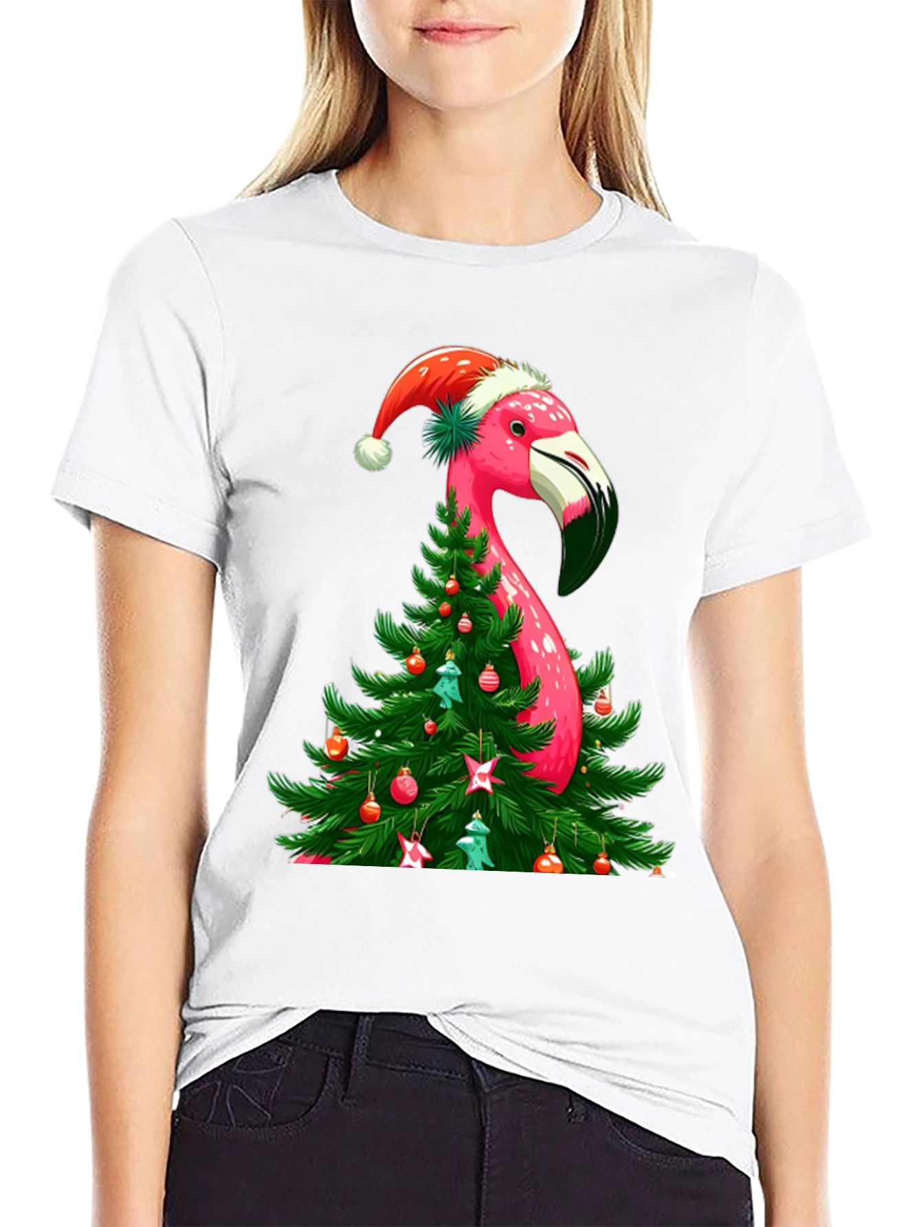 Festive Flamingo Christmas T-Shirt