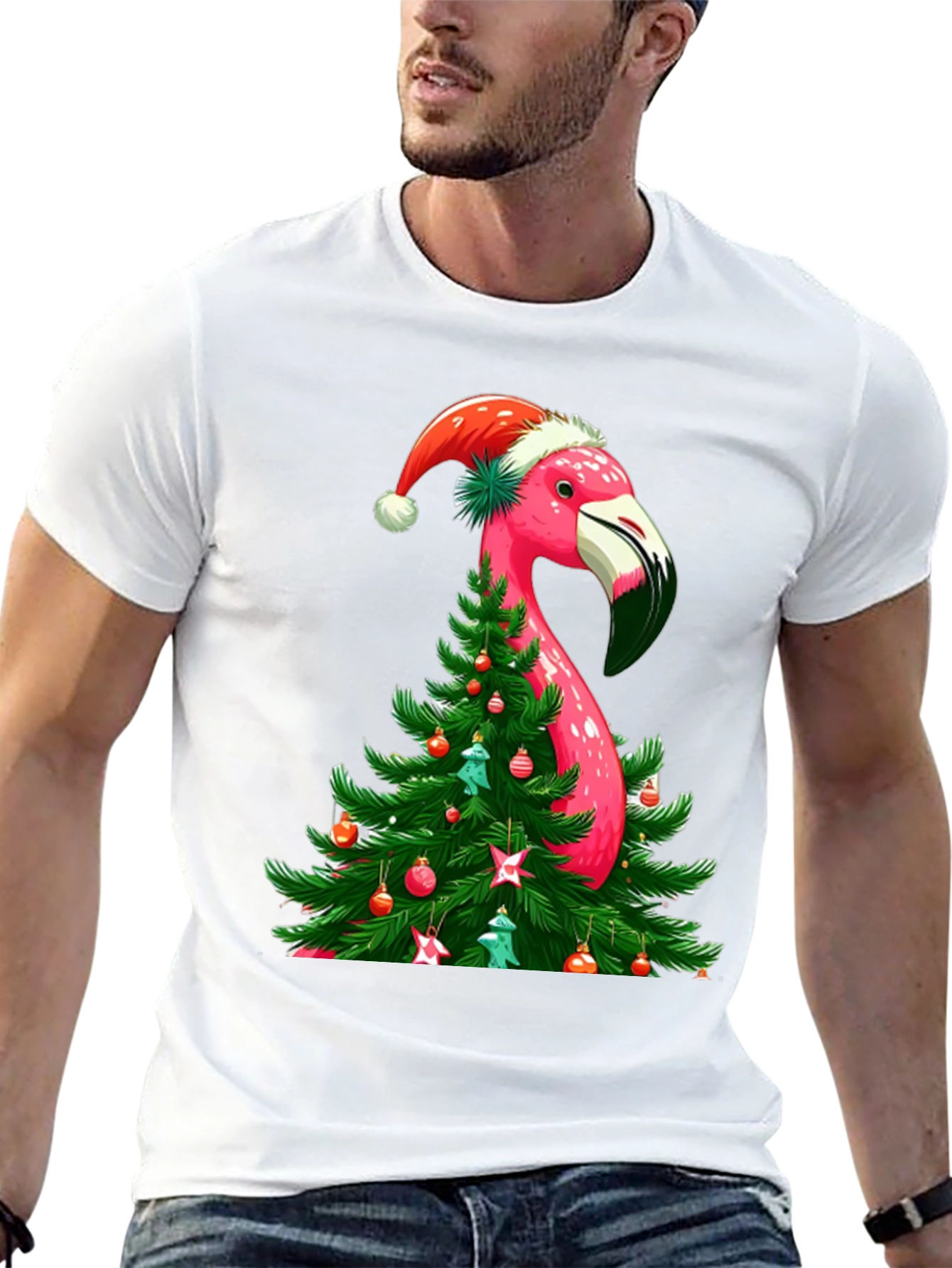 Festive Flamingo Christmas T-Shirt