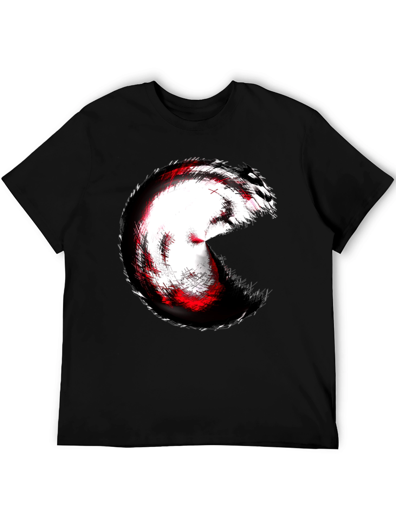 Abstract Circle Graphic Tee - Black Cotton Blend