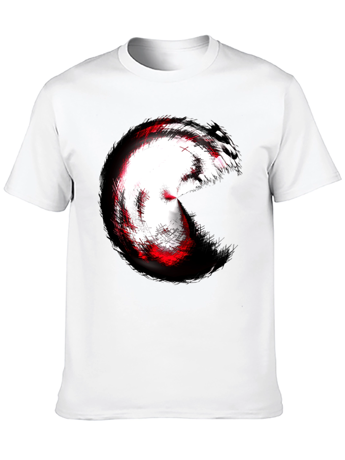 Abstract Circle Graphic Tee - Black Cotton Blend