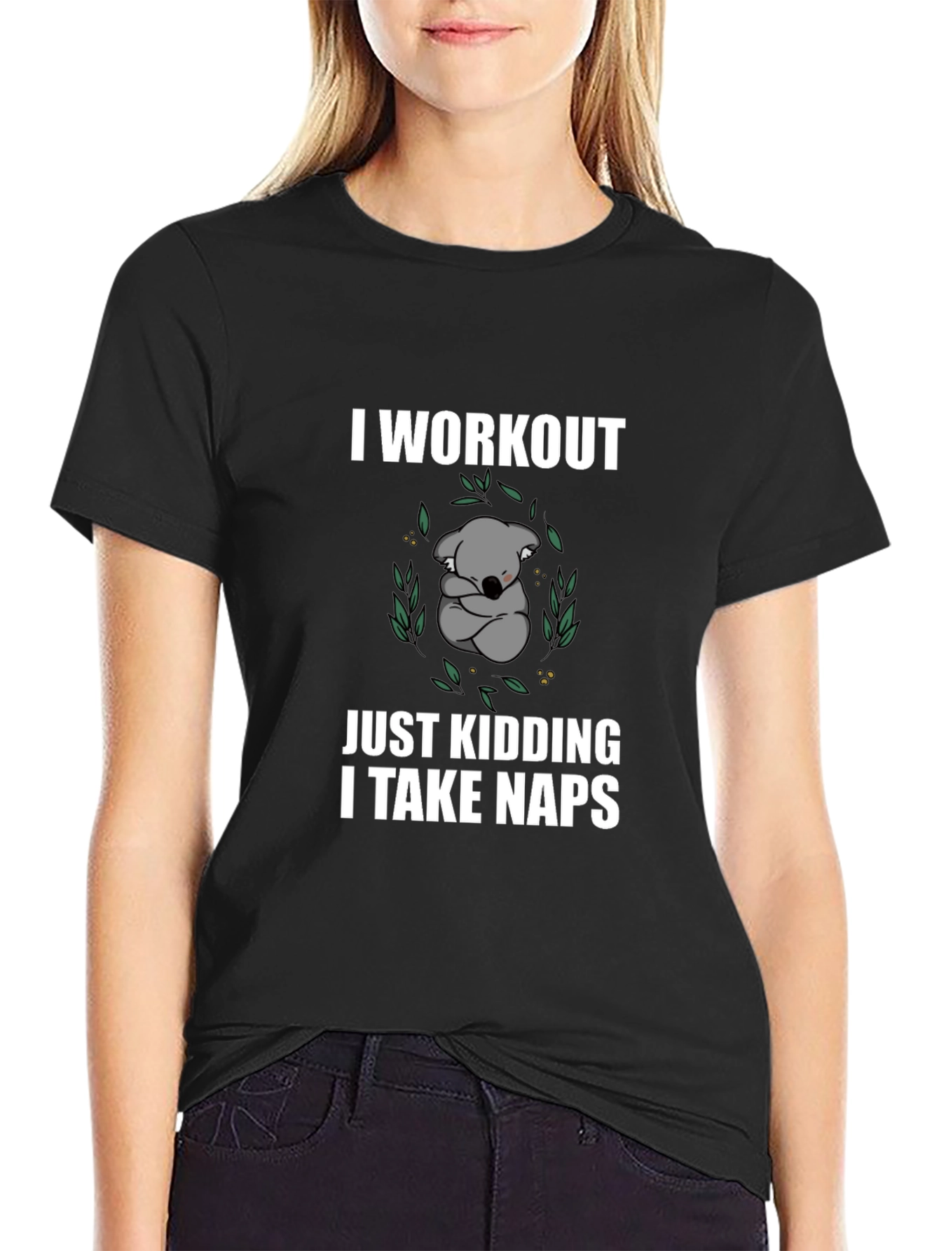 Funny Koala Nap T-Shirt - Workout Just Kidding