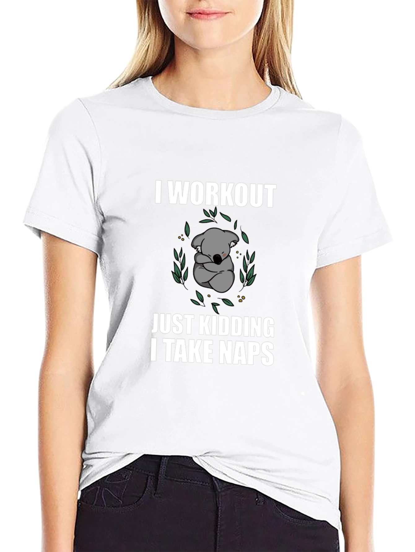 Funny Koala Nap T-Shirt - Workout Just Kidding