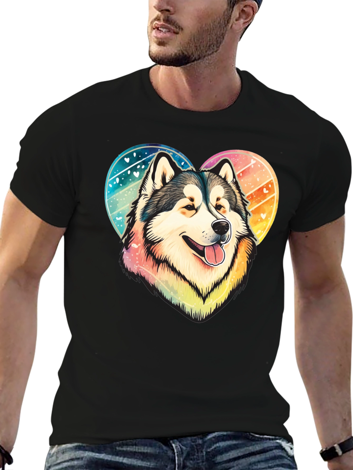 Dog Lover T-Shirt: Heart Husky Graphic Tee