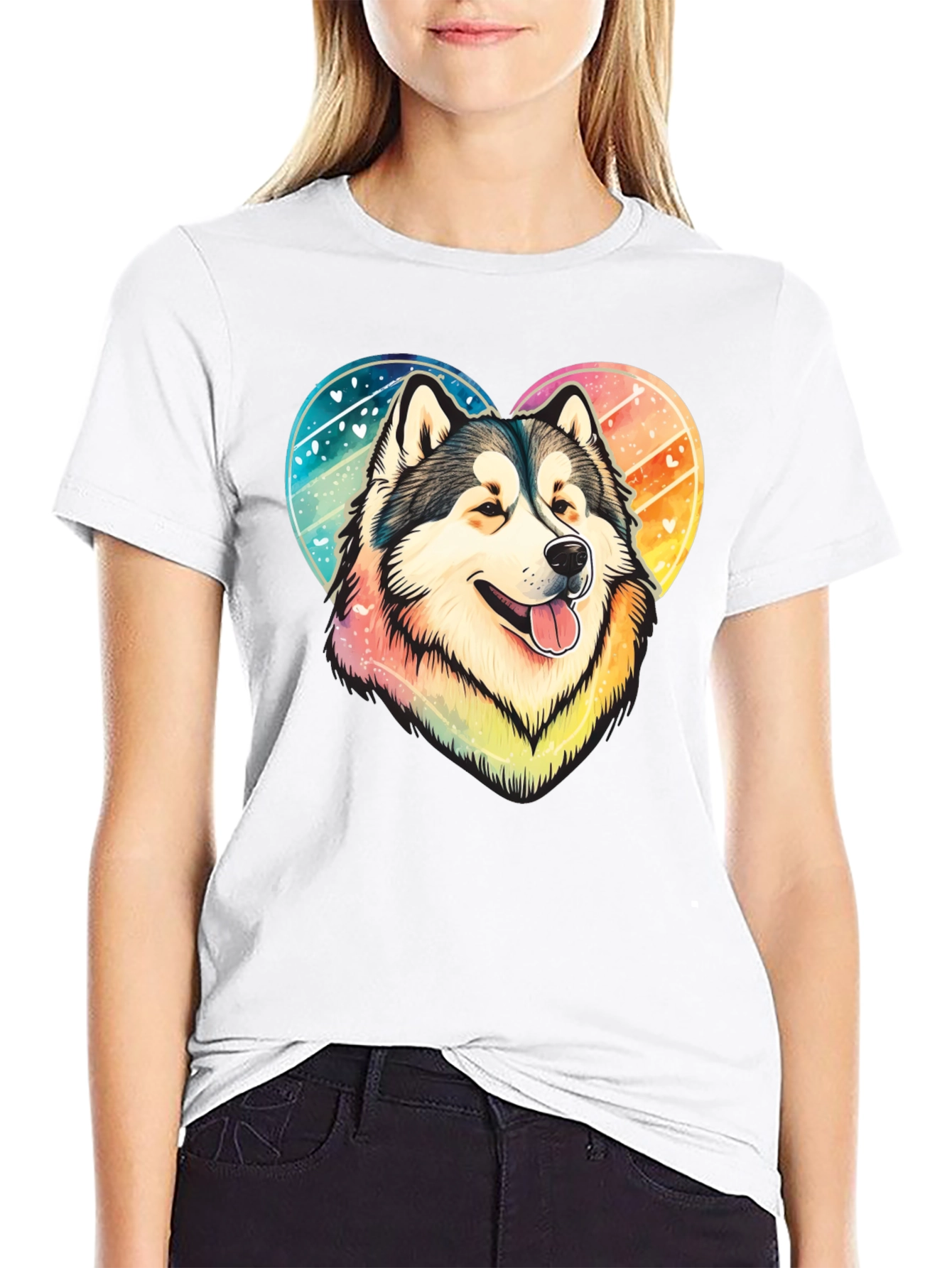 Dog Lover T-Shirt: Heart Husky Graphic Tee