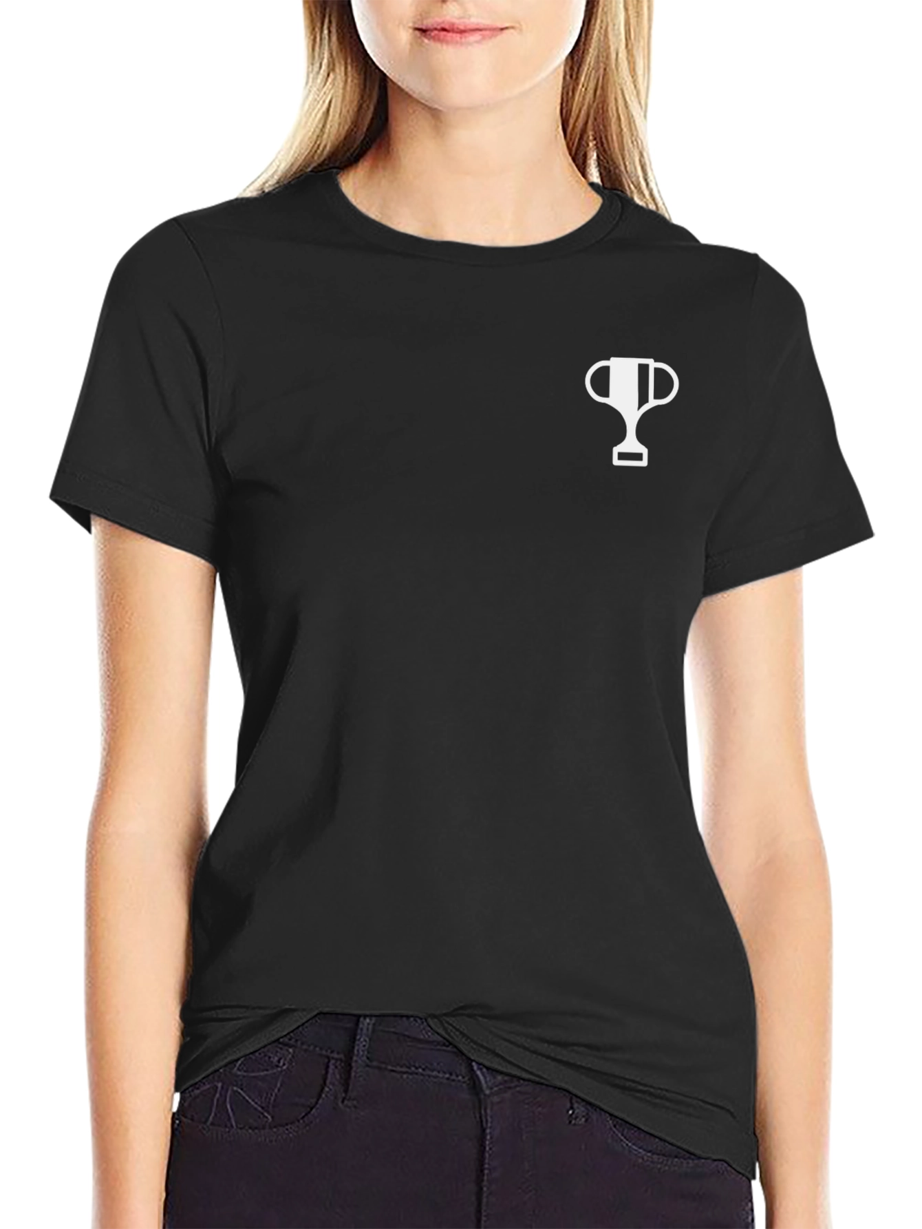 Mens Black T-Shirt with Trophy Graphic