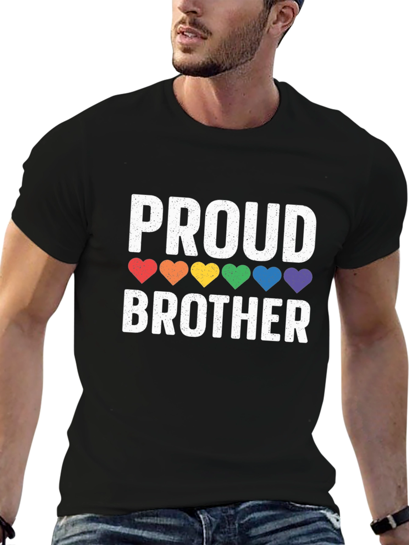 Proud Brother LGBTQ Pride Rainbow Heart T-Shirt