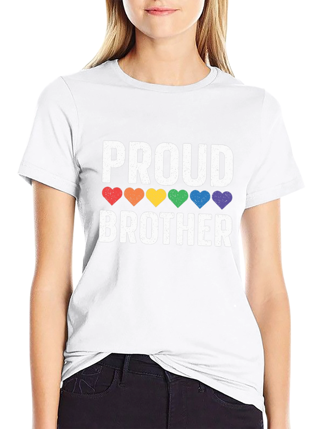 Proud Brother LGBTQ Pride Rainbow Heart T-Shirt