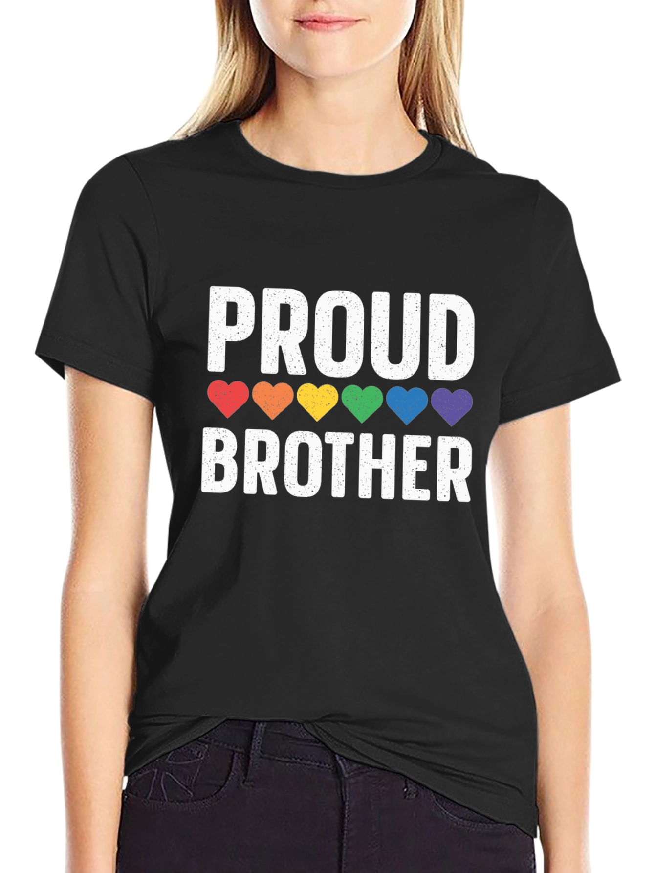 Proud Brother LGBTQ Pride Rainbow Heart T-Shirt