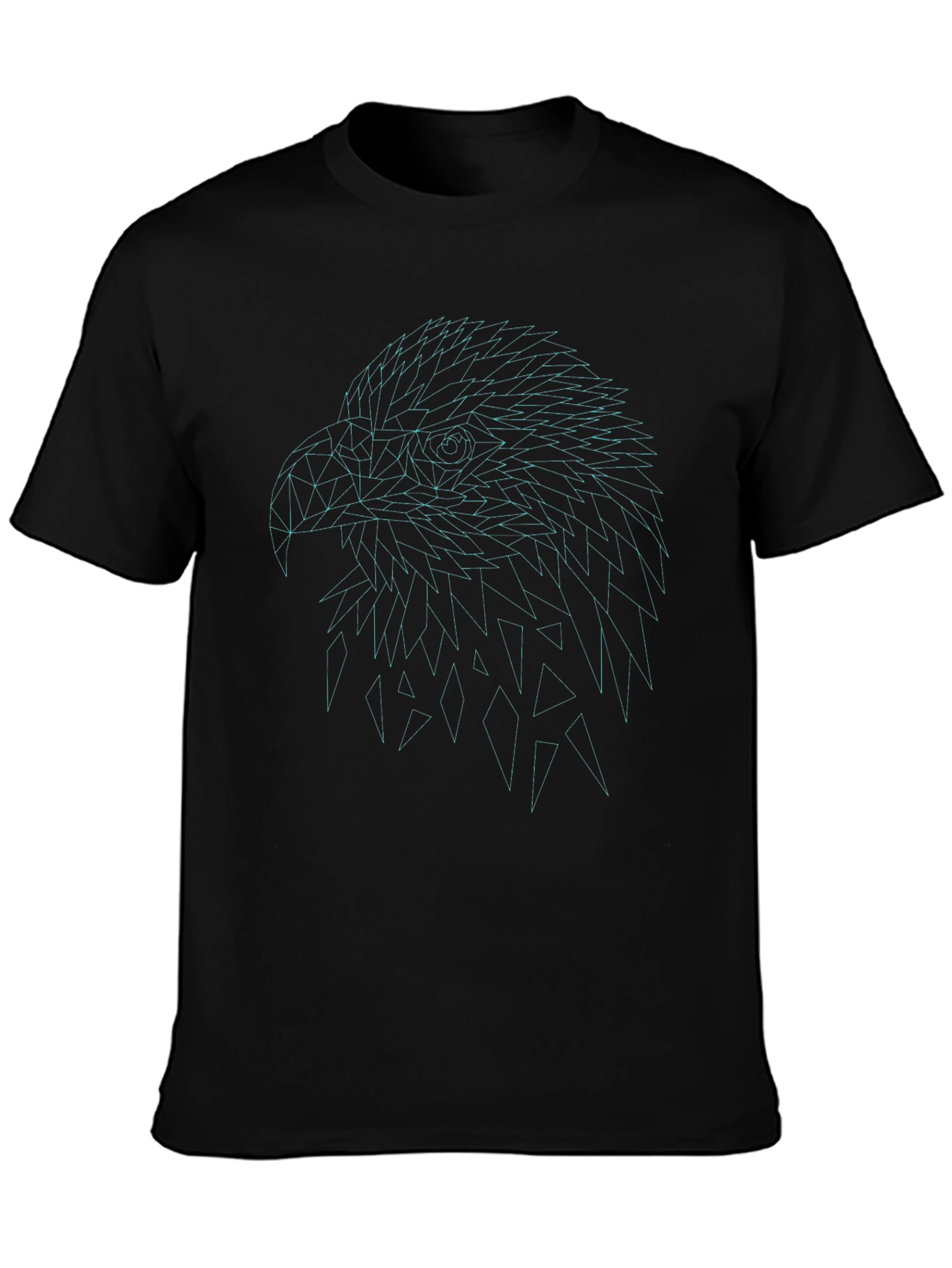Geometric Eagle Graphic Tee - Cool Black Shirt