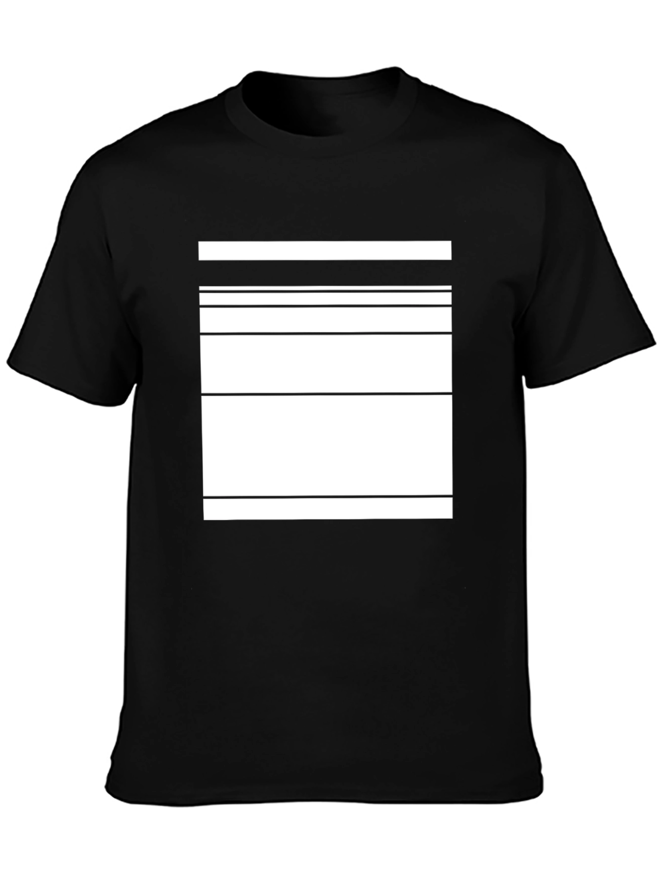 Abstract Stripe Graphic Print Black Cotton Tee