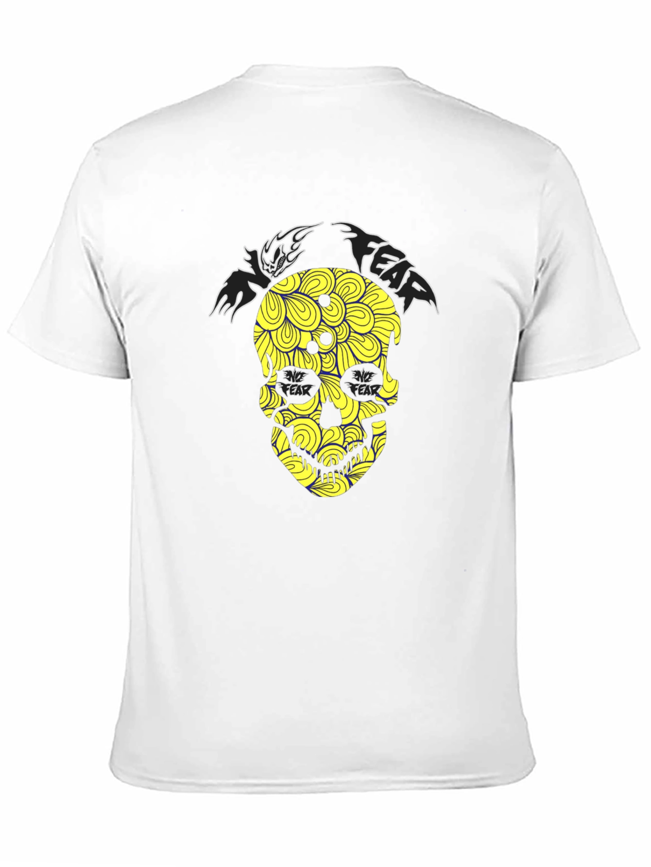Fear Skull Graphic Print Black T-Shirt