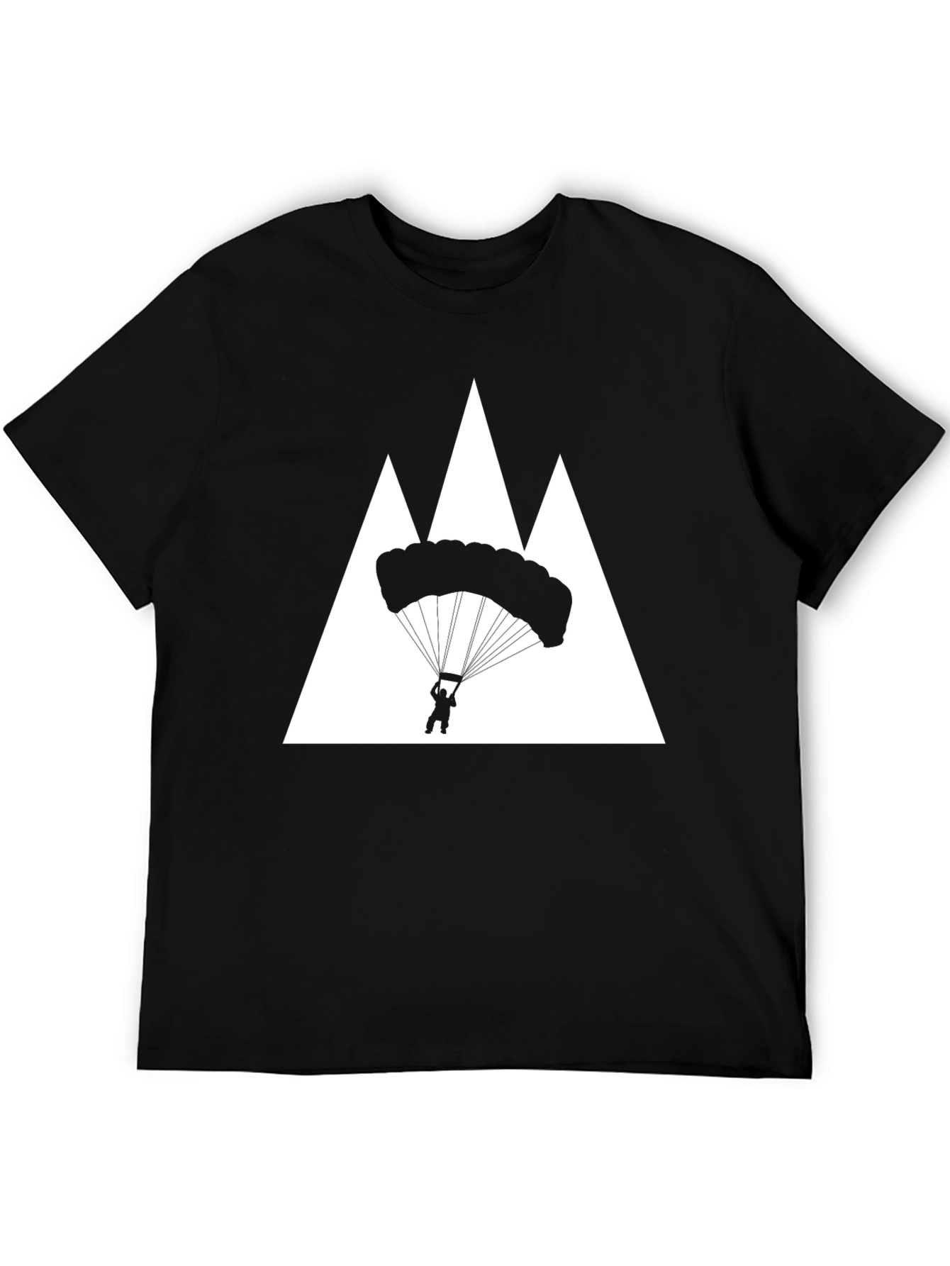 Parachute Mountain Graphic Tee - Black Cotton T-Shirt