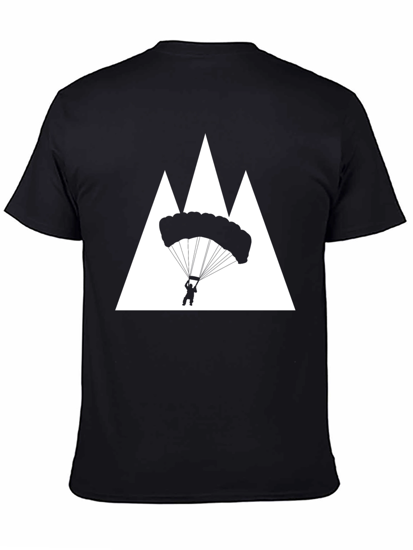 Parachute Mountain Graphic Tee - Black Cotton T-Shirt