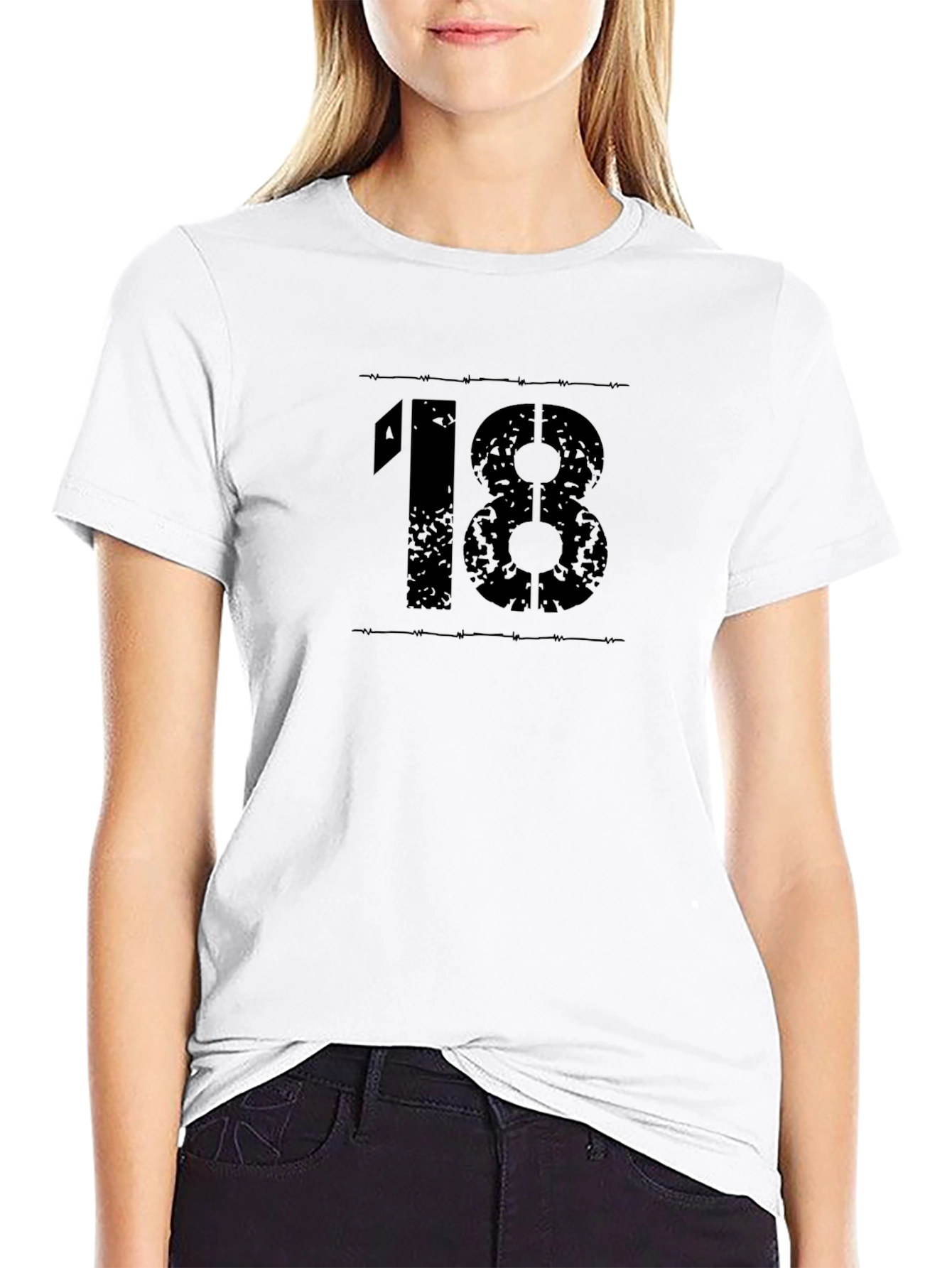 Graphic Tee - Number 18 - Black
