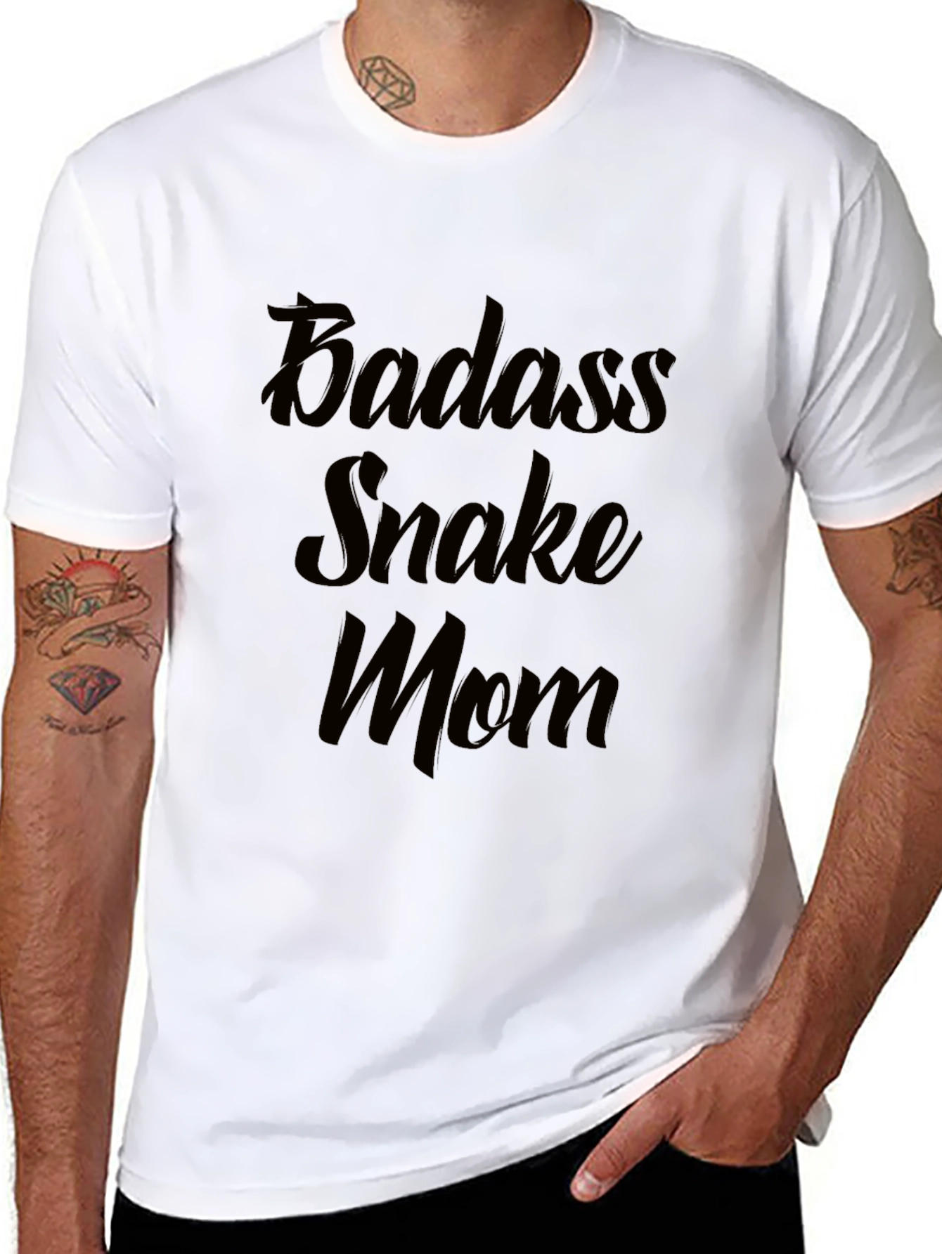Badass Snake Mom Black T-Shirt