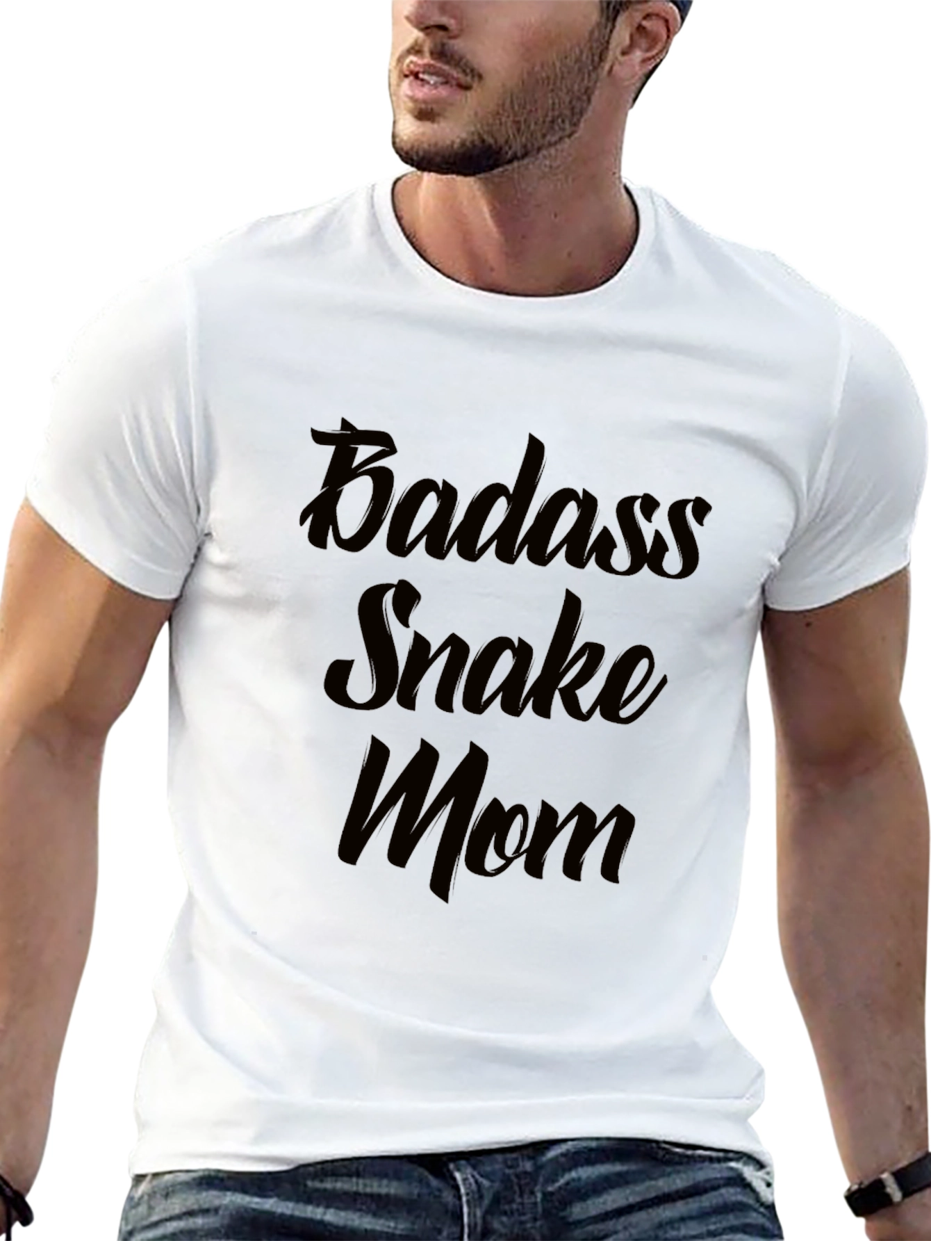 Badass Snake Mom Black T-Shirt