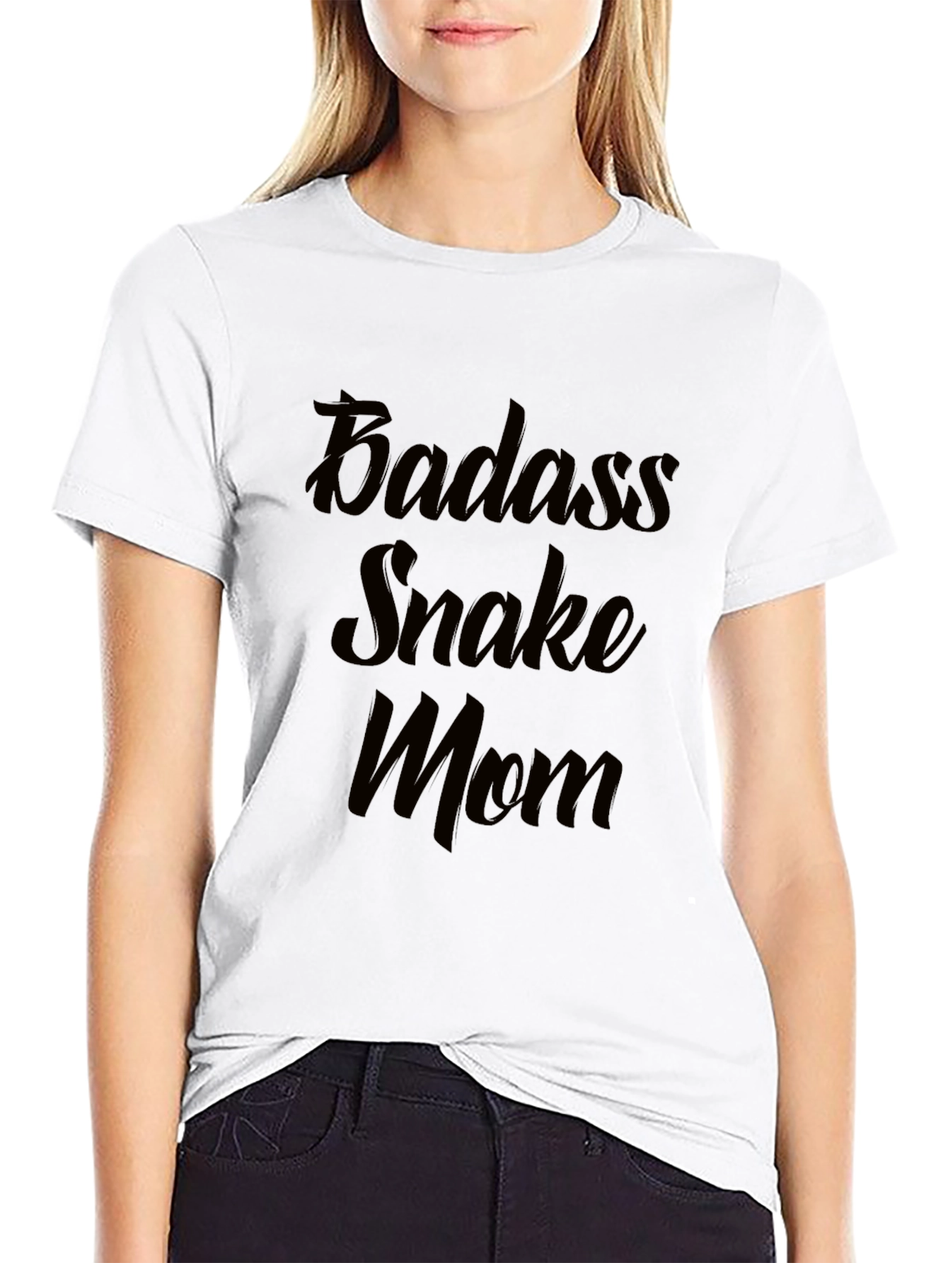 Badass Snake Mom Black T-Shirt