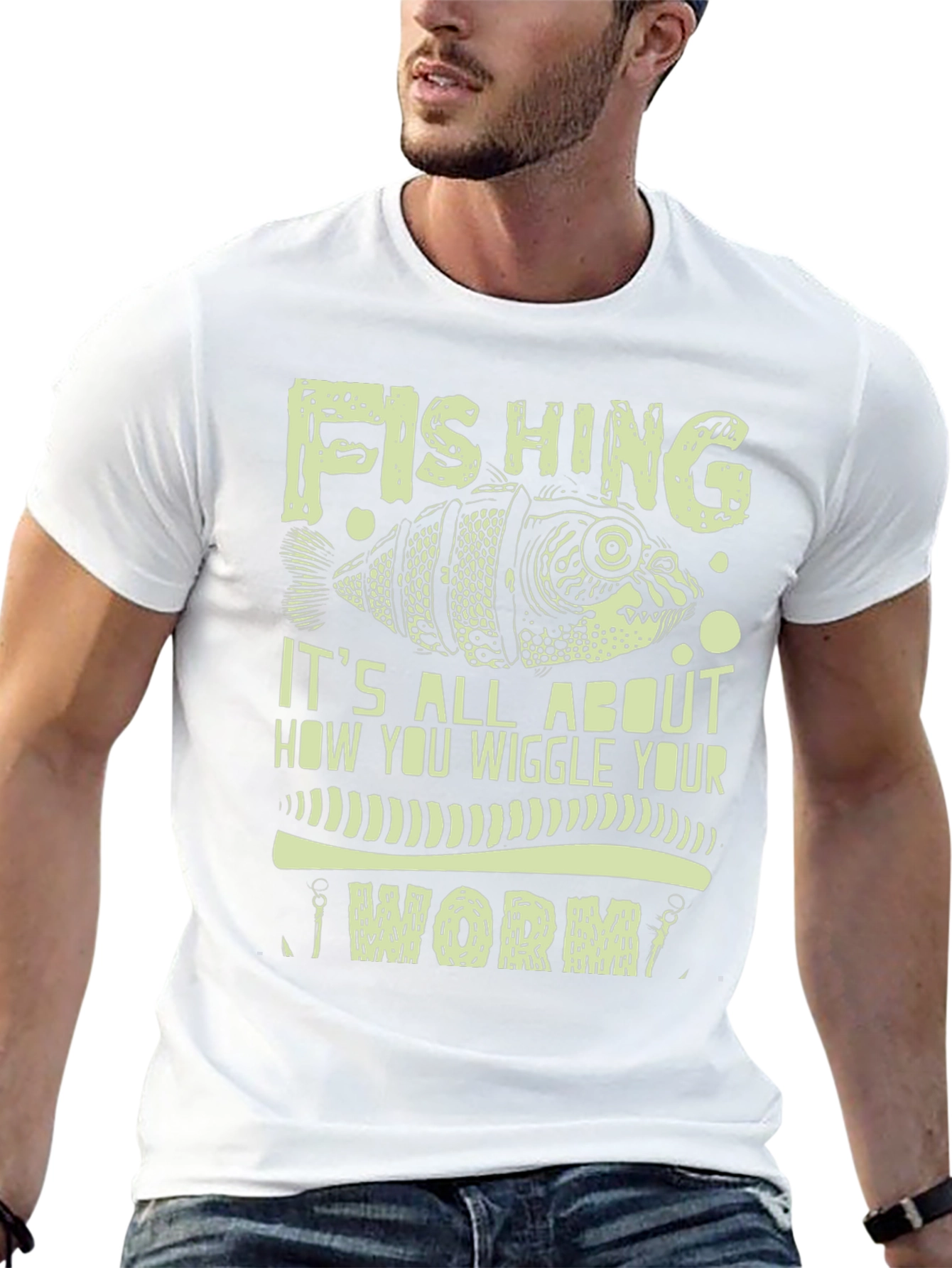 Fishing Worm Graphic Print Tee