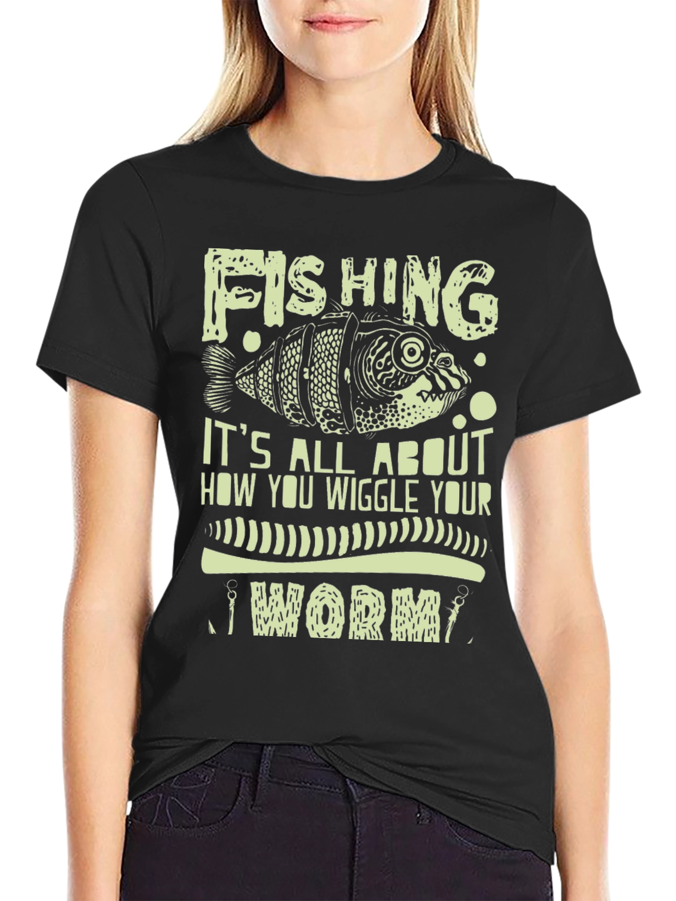 Fishing Worm Graphic Print Tee