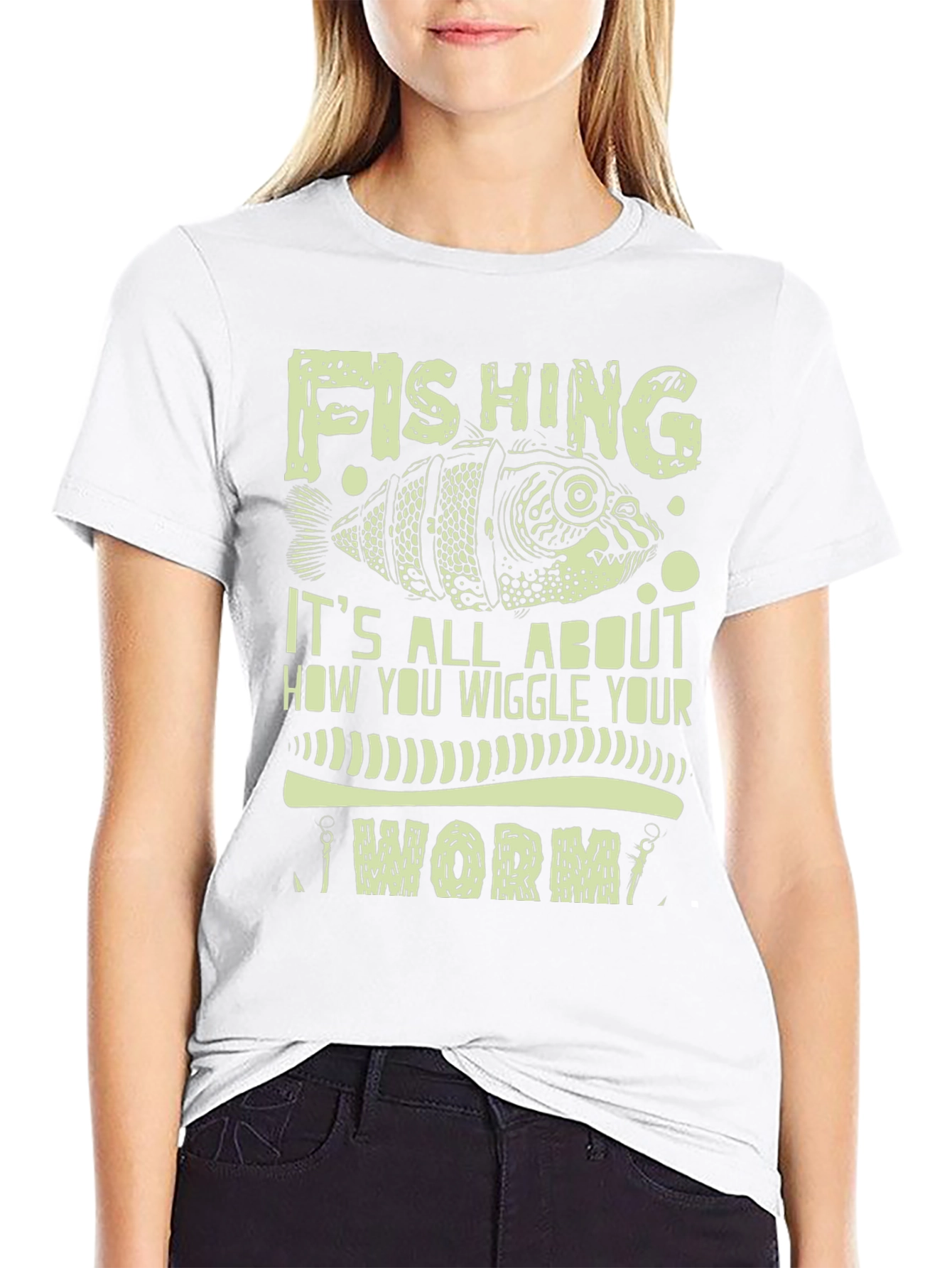 Fishing Worm Graphic Print Tee