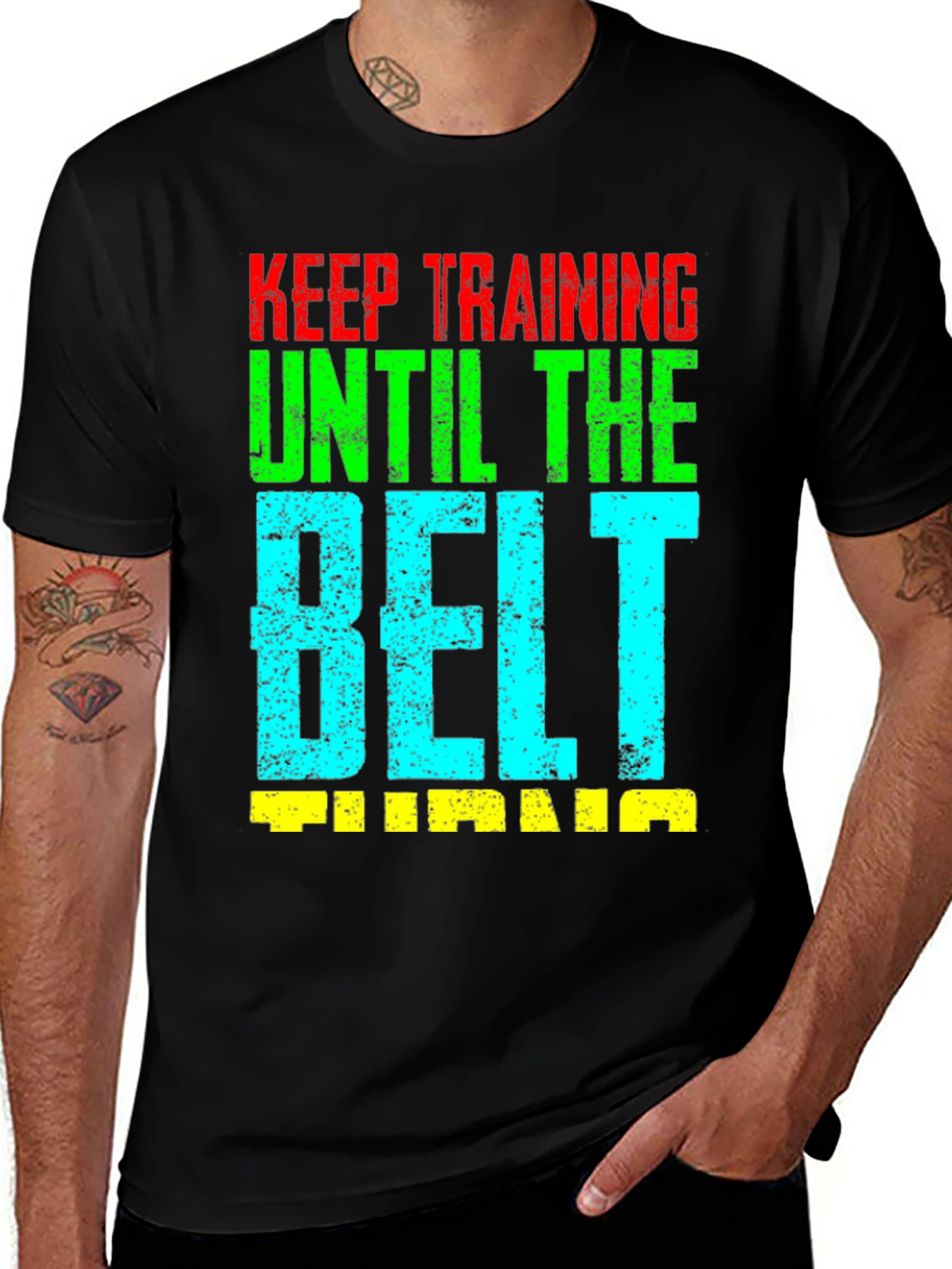 Keep Training Until the Belt Turns Jiu Jitsu T-Shirt