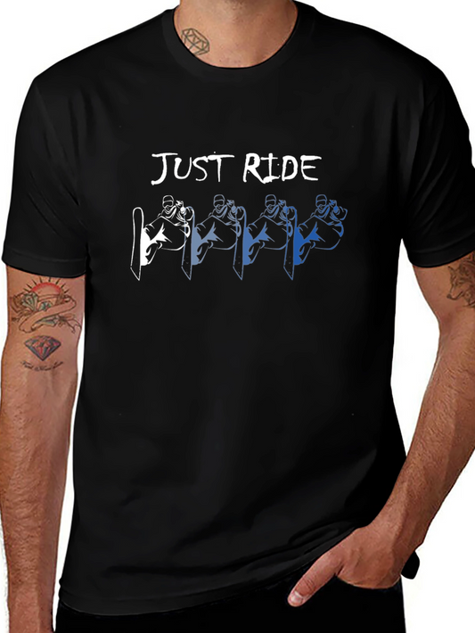 Just Ride Graphic T-Shirt: Snowboarder Design