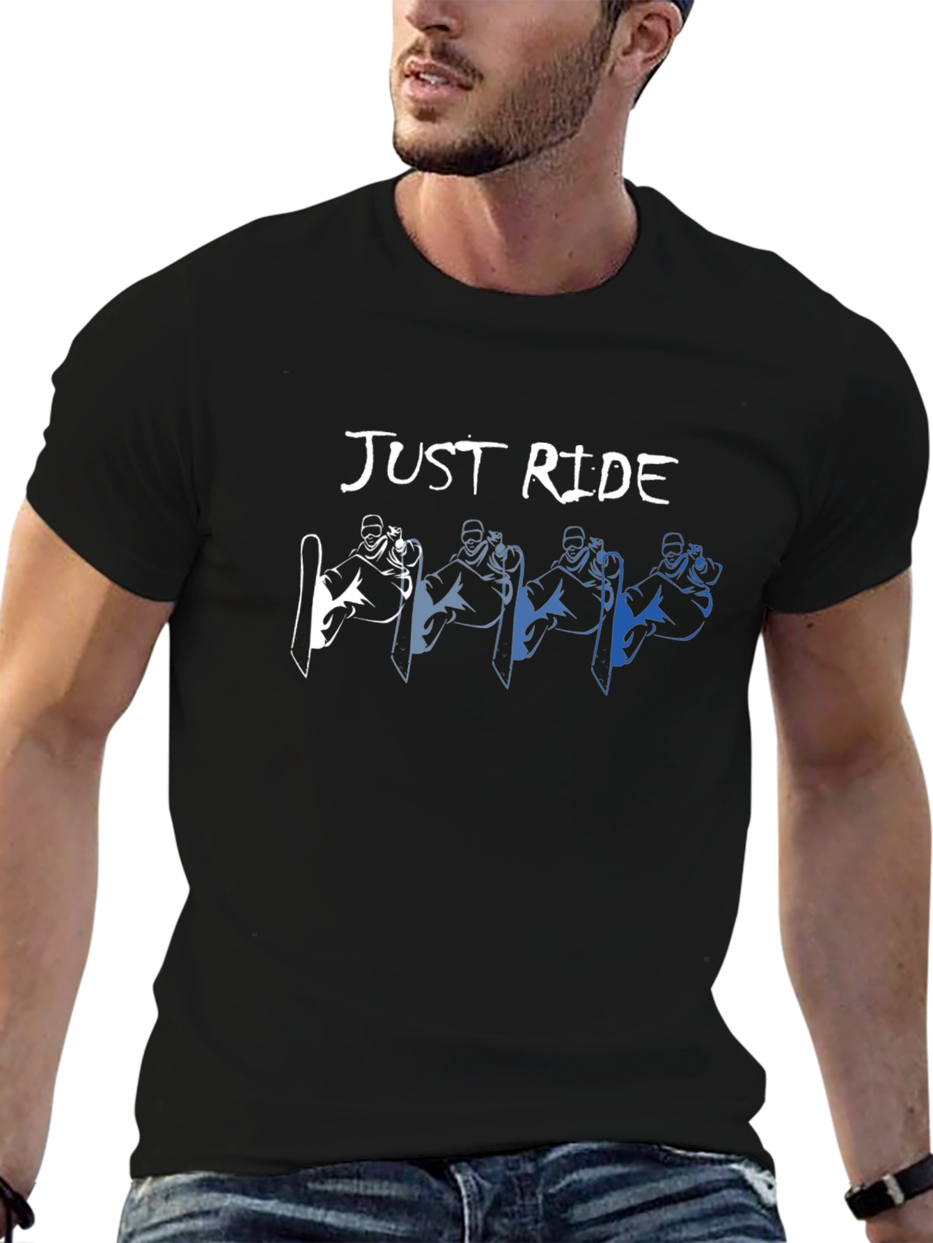 Just Ride Graphic T-Shirt: Snowboarder Design