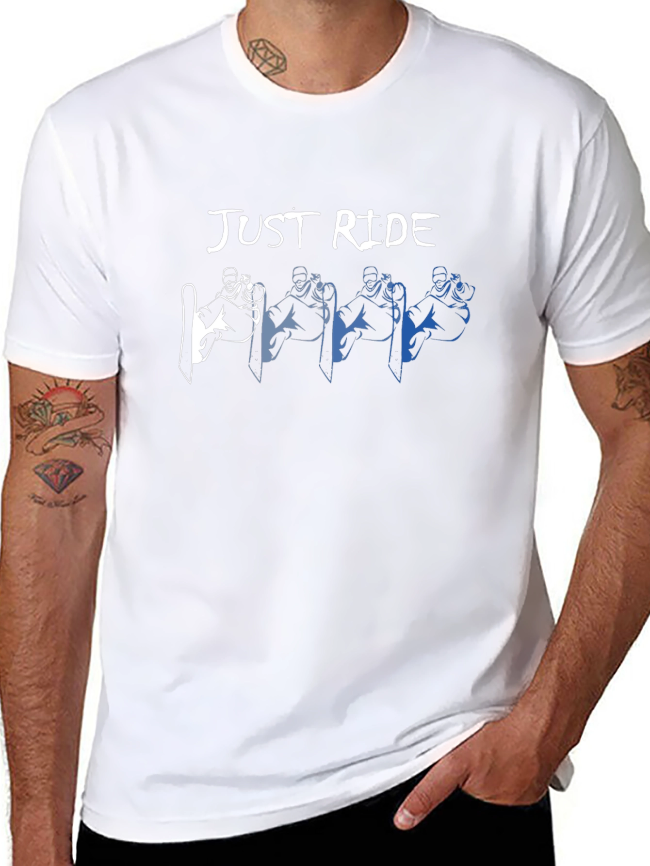 Just Ride Graphic T-Shirt: Snowboarder Design