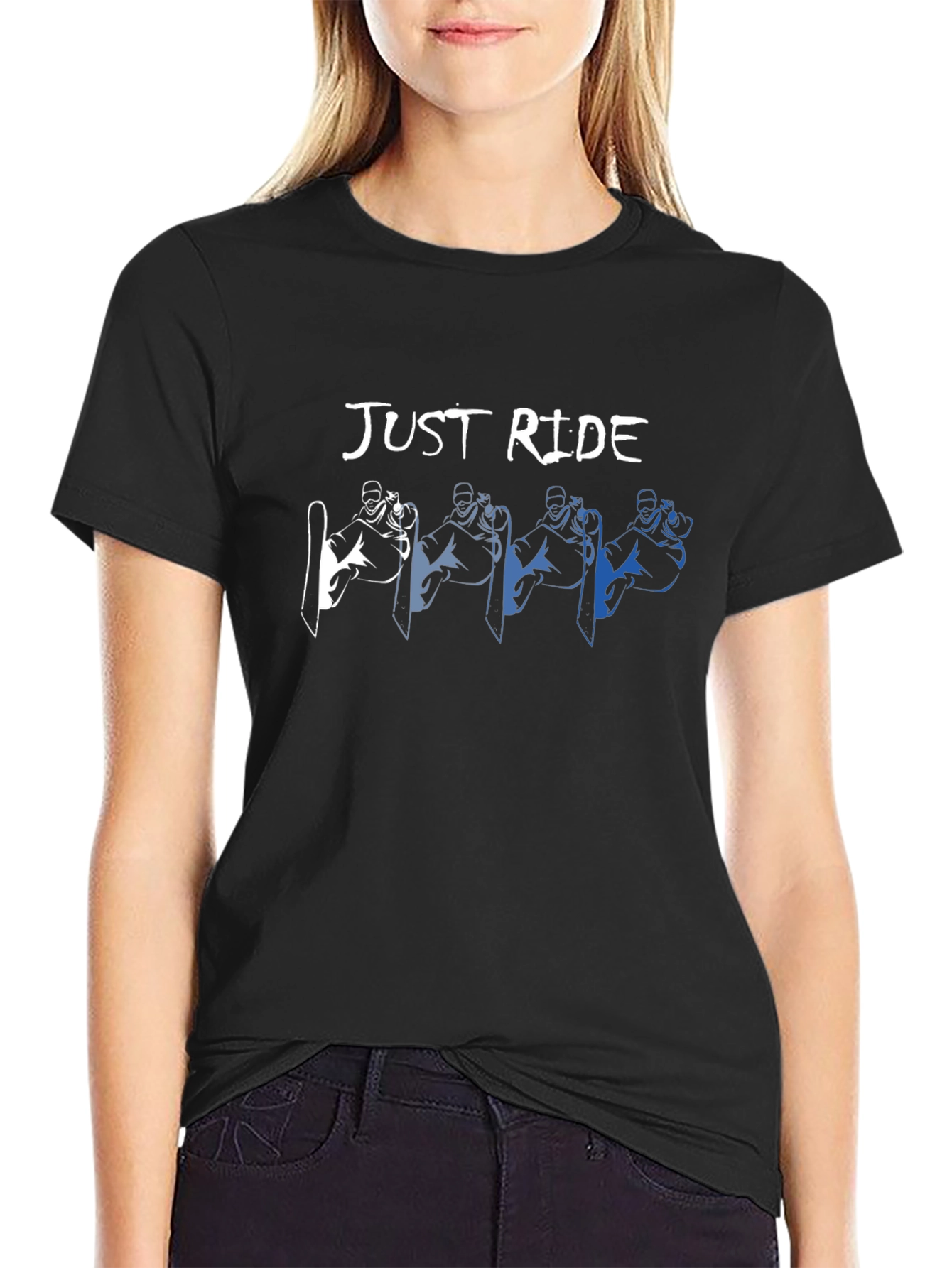 Just Ride Graphic T-Shirt: Snowboarder Design
