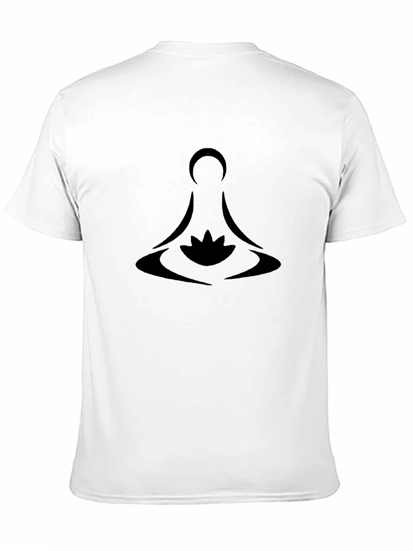 Meditative Lotus Design Black T-Shirt