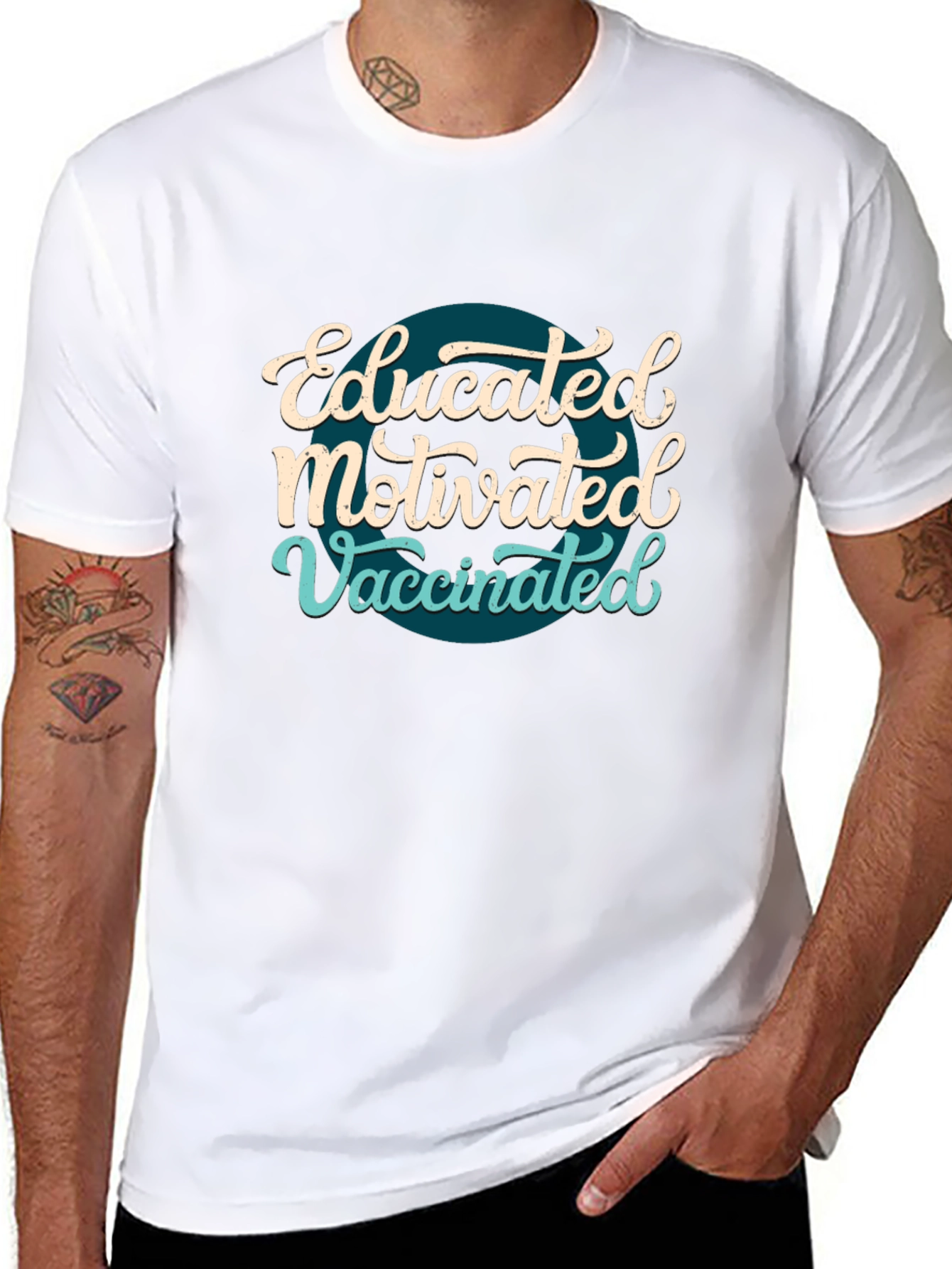 Educated Motivated Vaccinated T-Shirt - Black