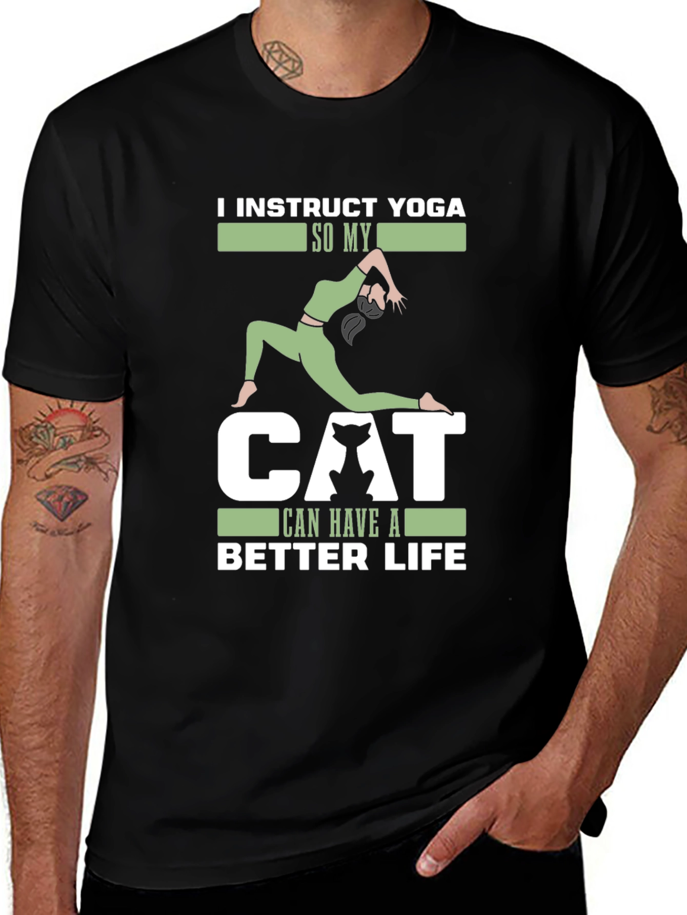 Yoga Instructor Cat Lover T-Shirt