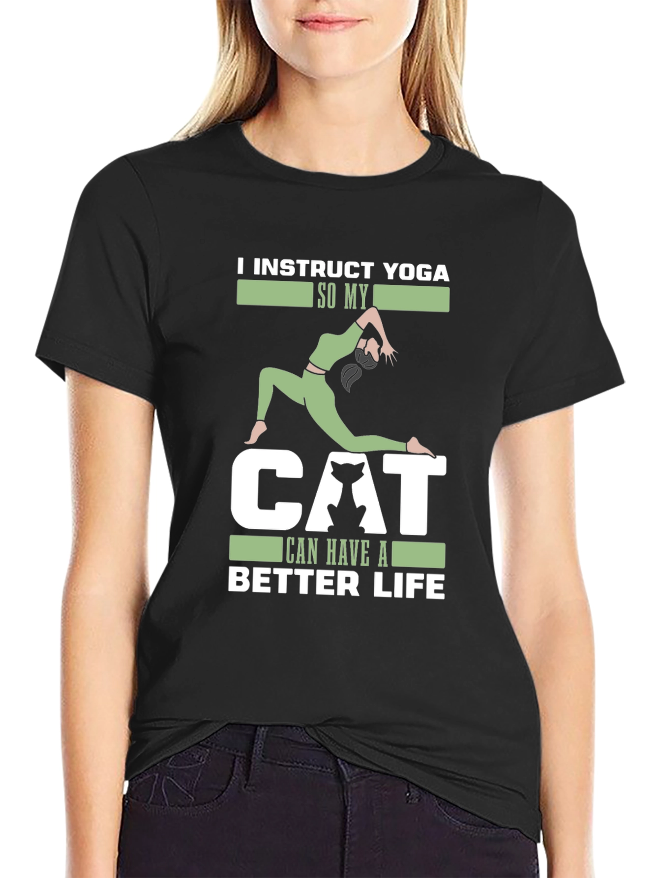 Yoga Instructor Cat Lover T-Shirt