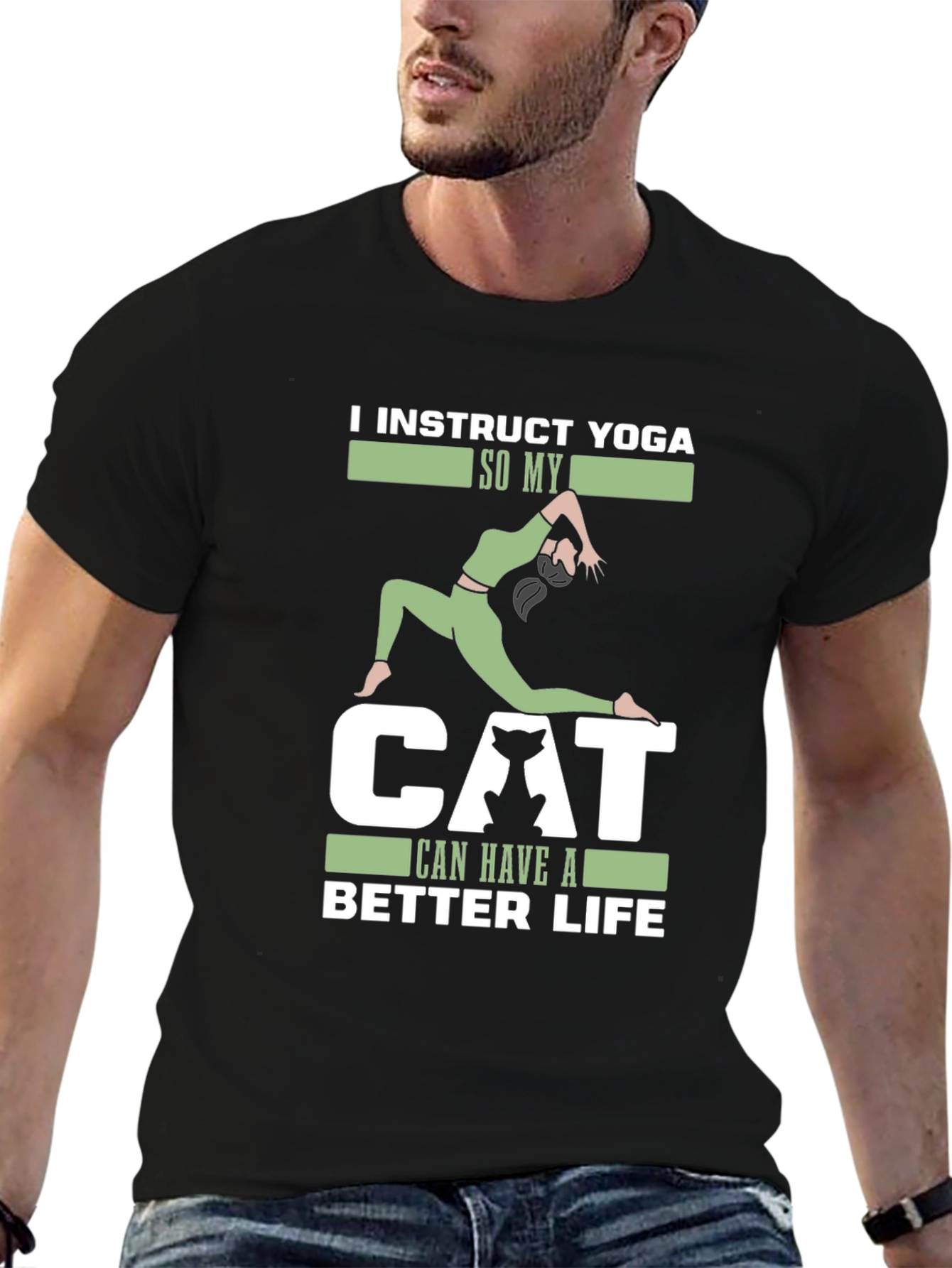 Yoga Instructor Cat Lover T-Shirt