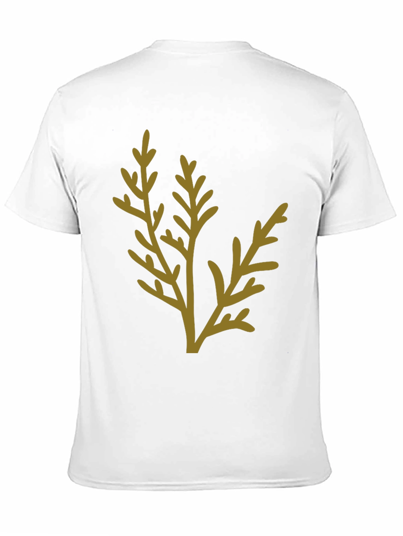 Black T-Shirt with Botanical Design