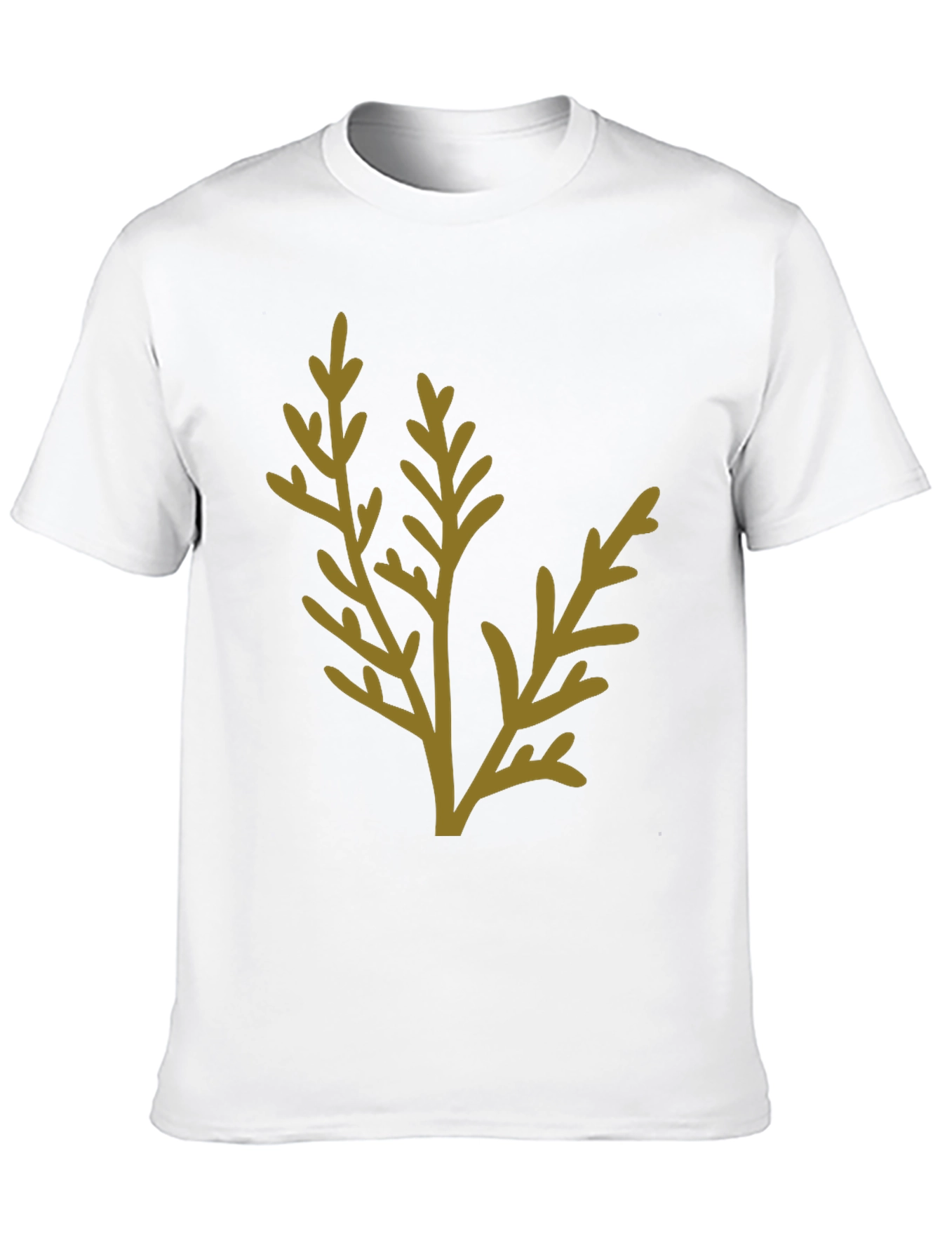 Black T-Shirt with Botanical Design