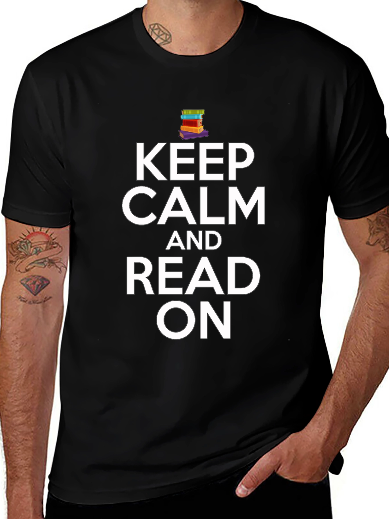 Keep Calm and Read On Black T-Shirt