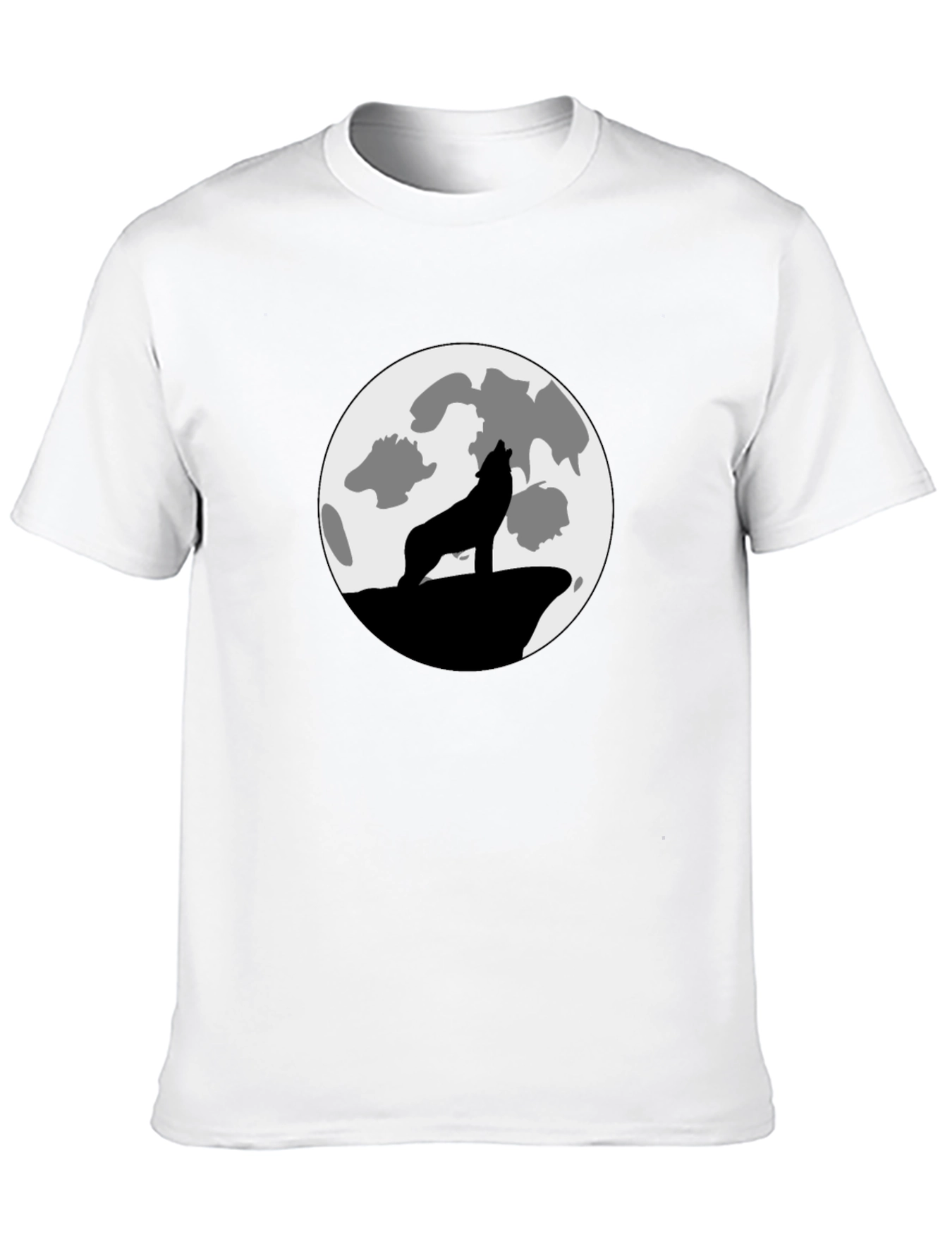 Wolf Moon Graphic Tee - Black Cotton T-Shirt