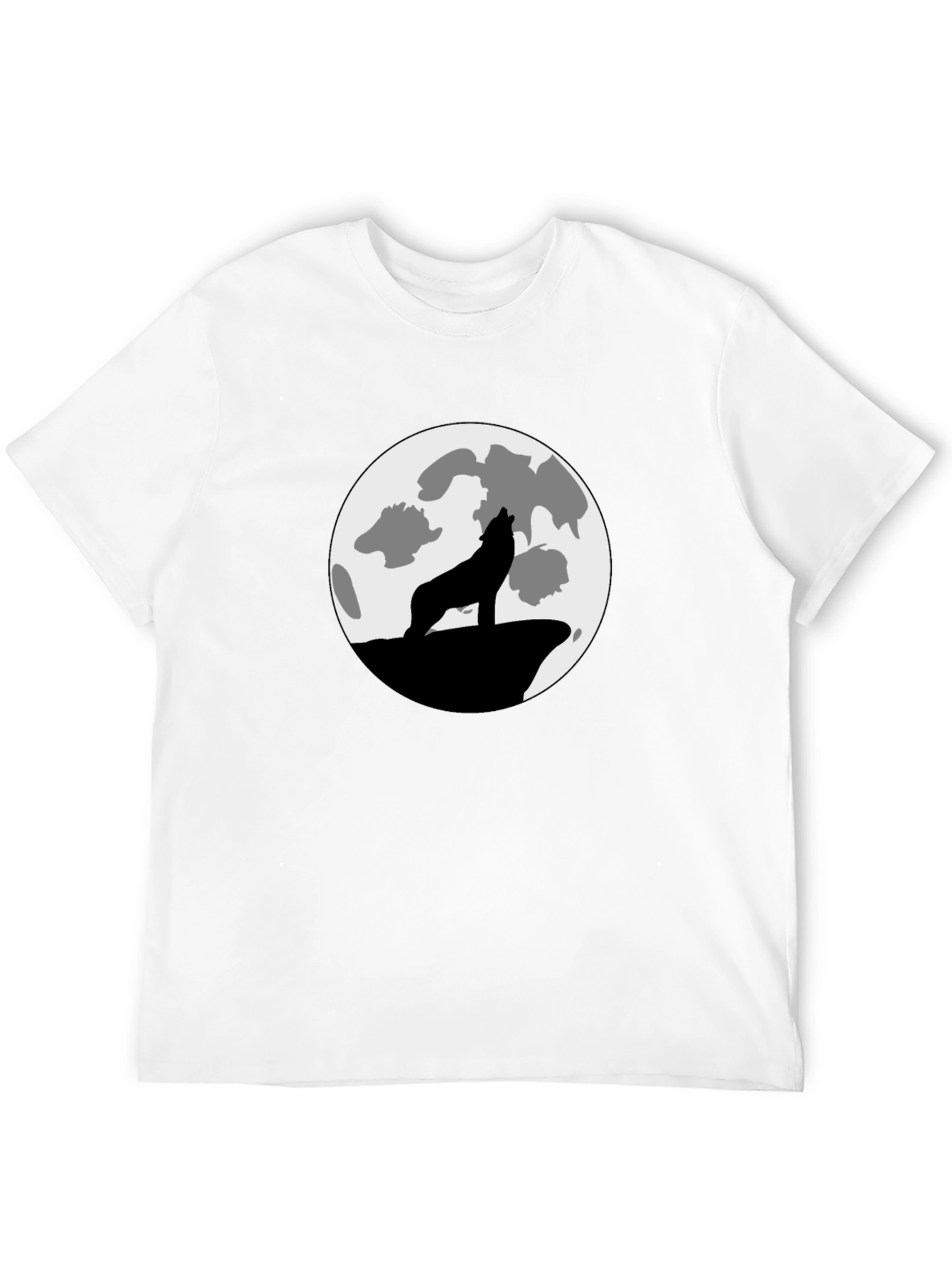 Wolf Moon Graphic Tee - Black Cotton T-Shirt