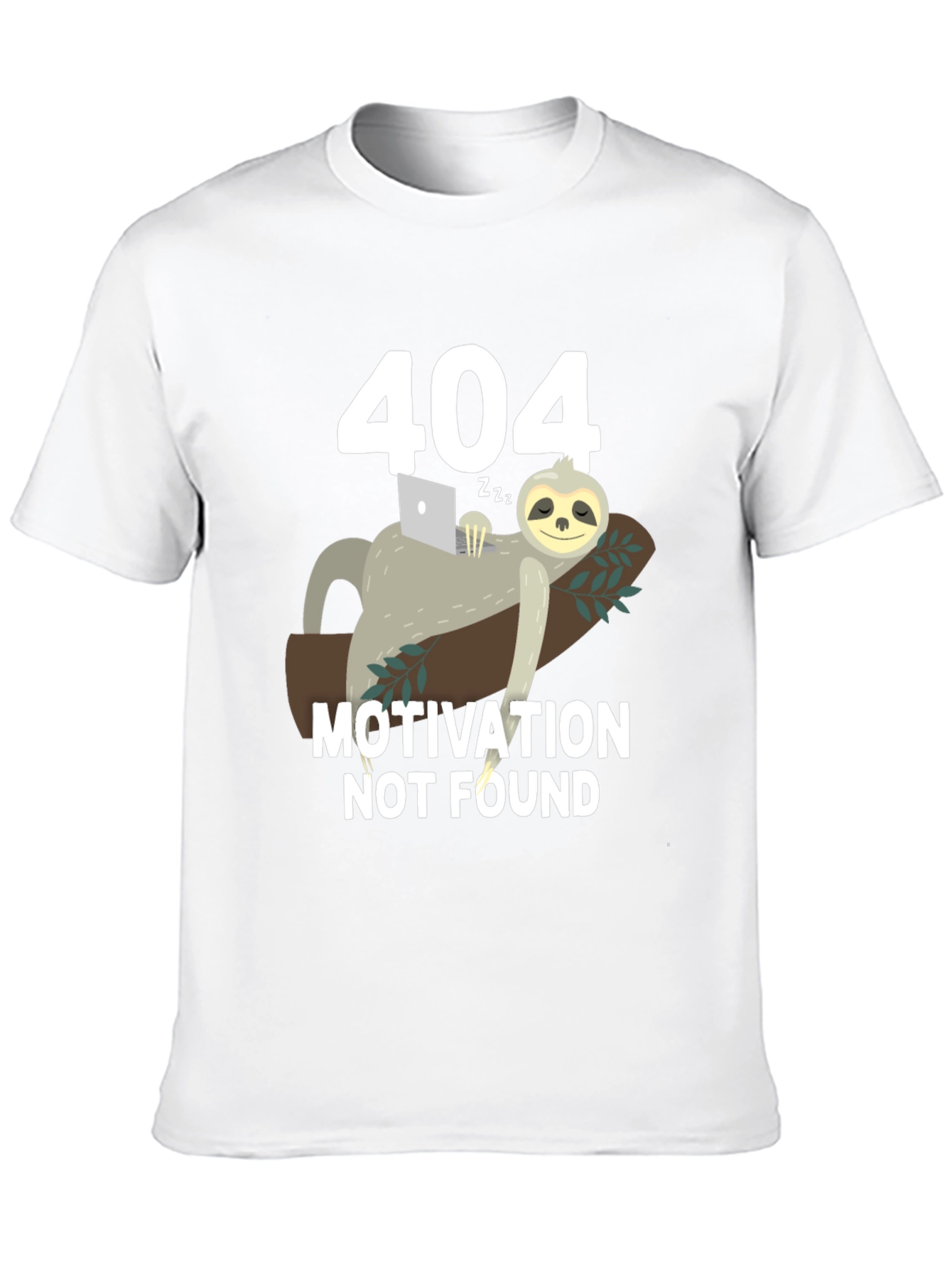 404 Motivation Not Found Sloth Graphic T-Shirt