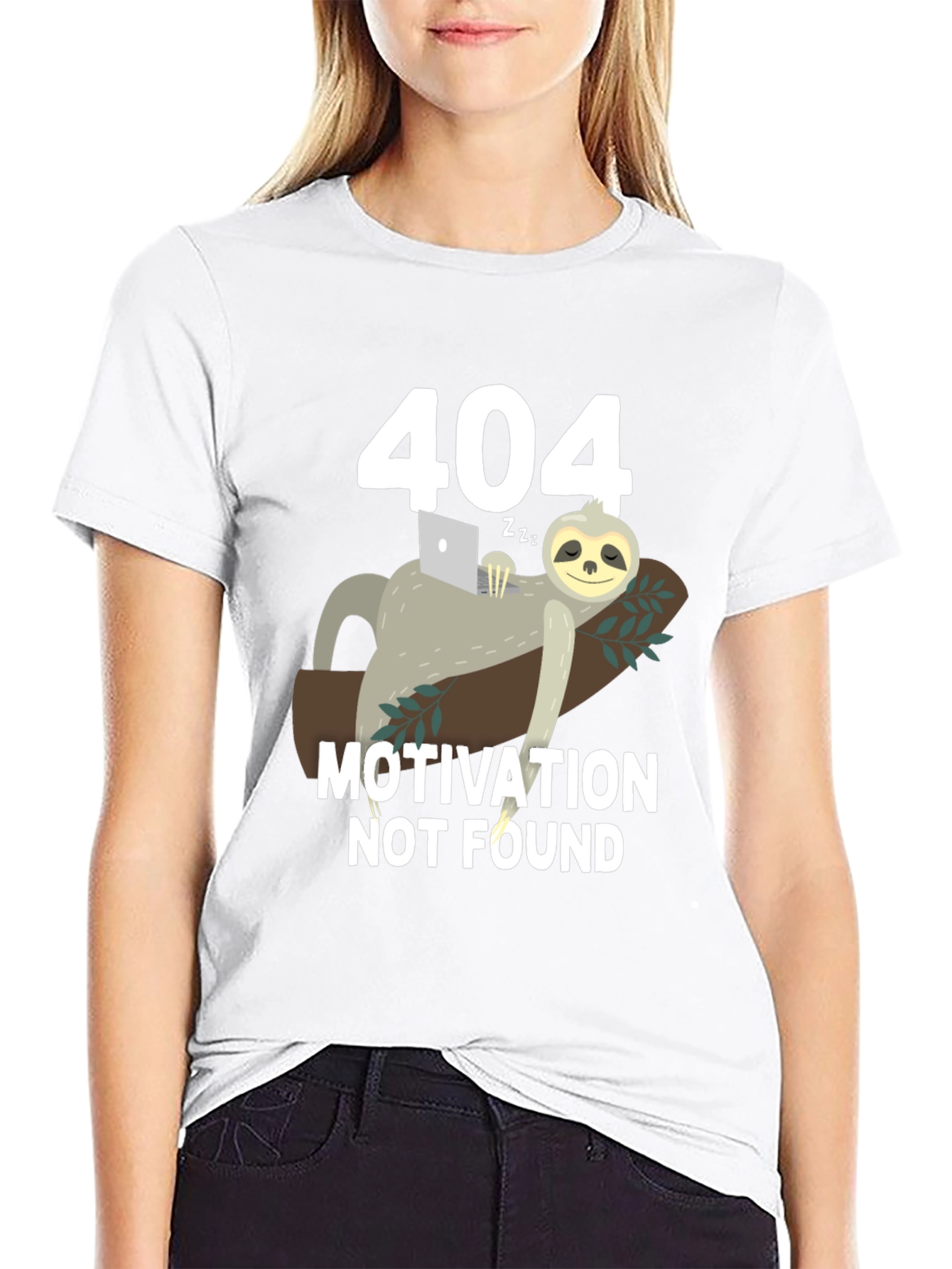 404 Motivation Not Found Sloth Graphic T-Shirt