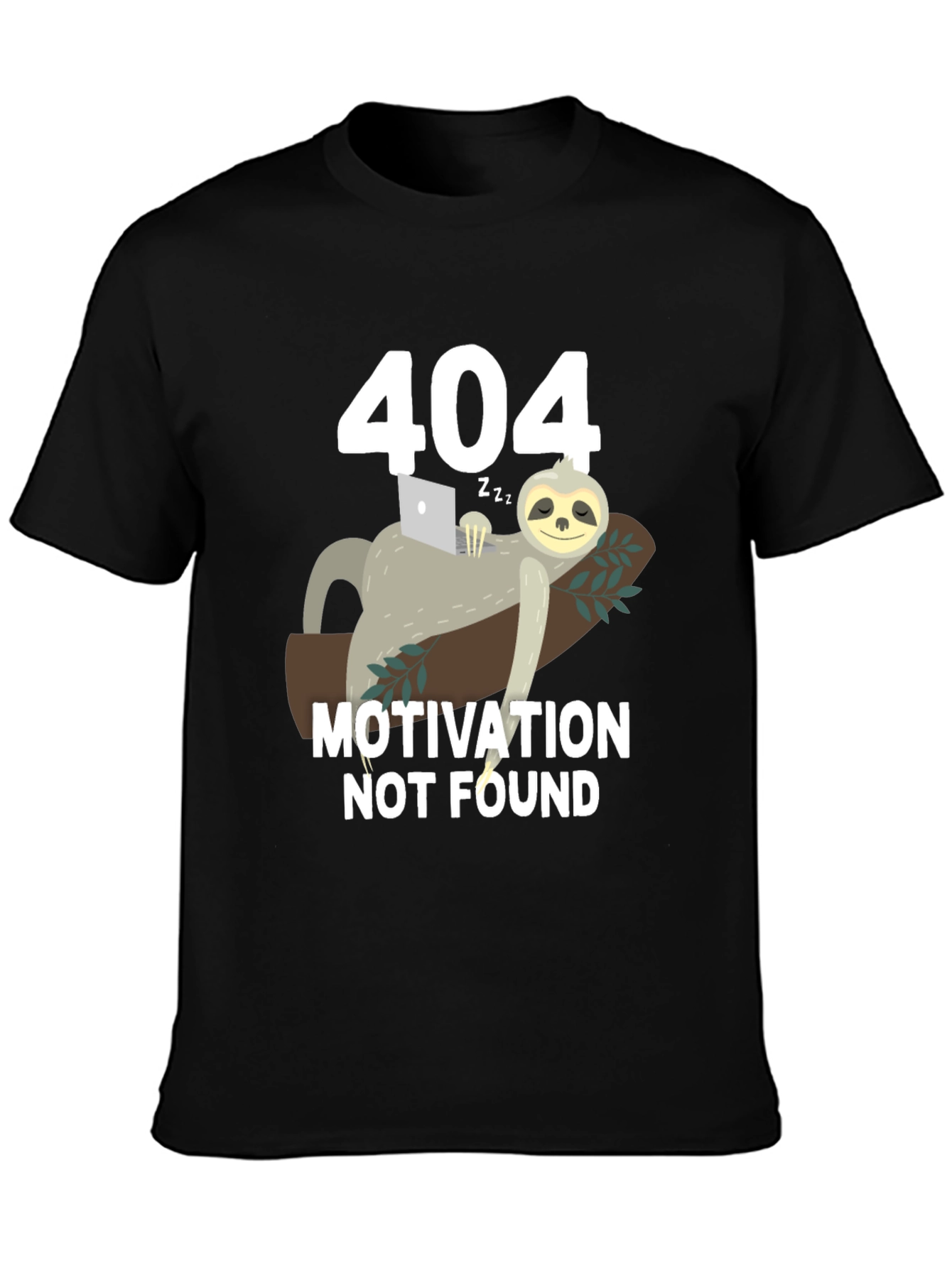 404 Motivation Not Found Sloth Graphic T-Shirt