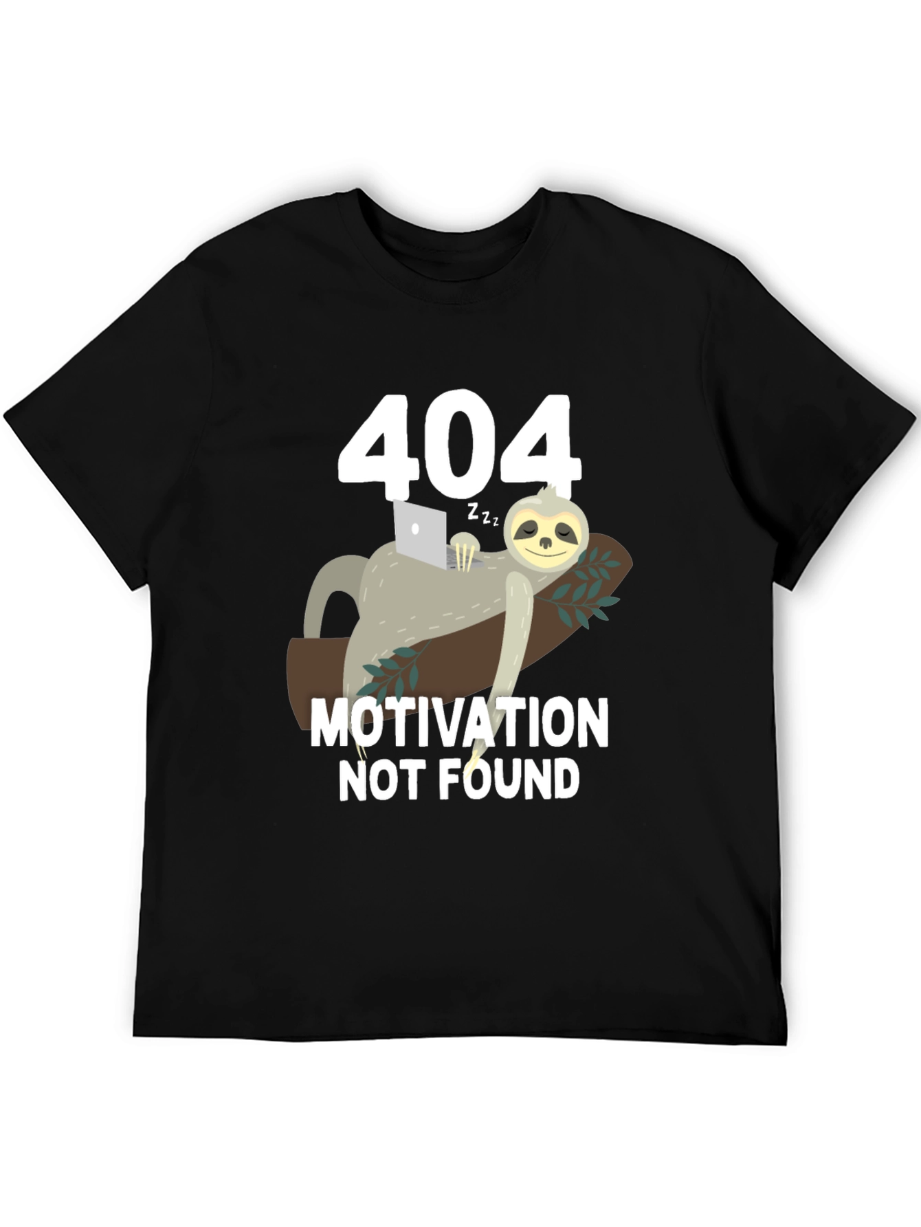 404 Motivation Not Found Sloth Graphic T-Shirt