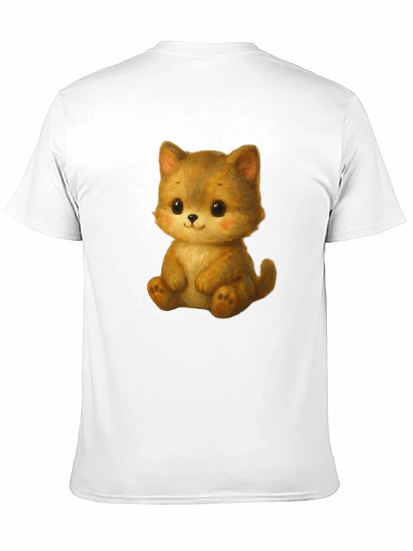 Cute Kitten Graphic Tee - Soft Black Cotton Shirt