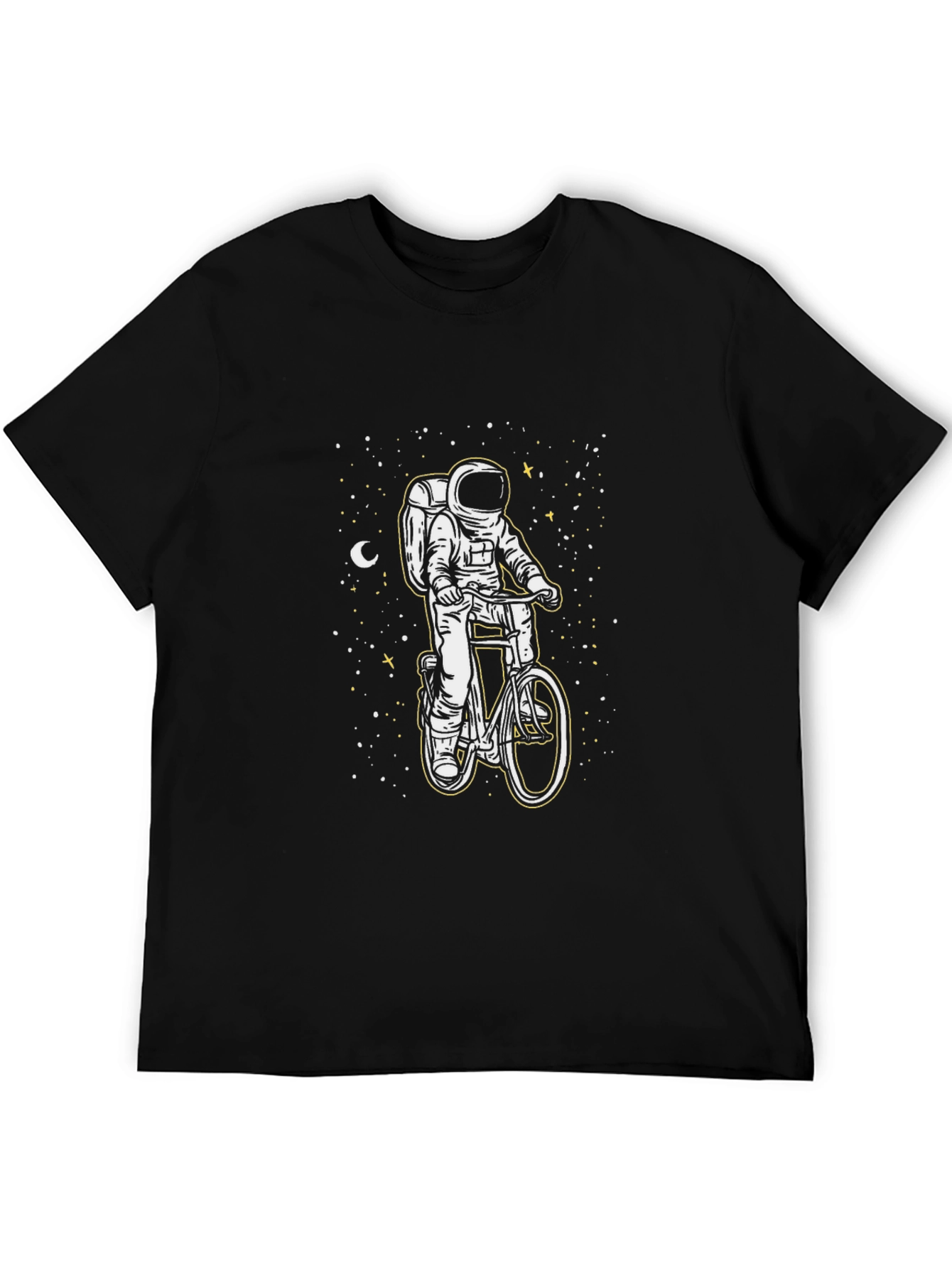 Astronaut Biker Graphic T-Shirt - Space Adventure Tee
